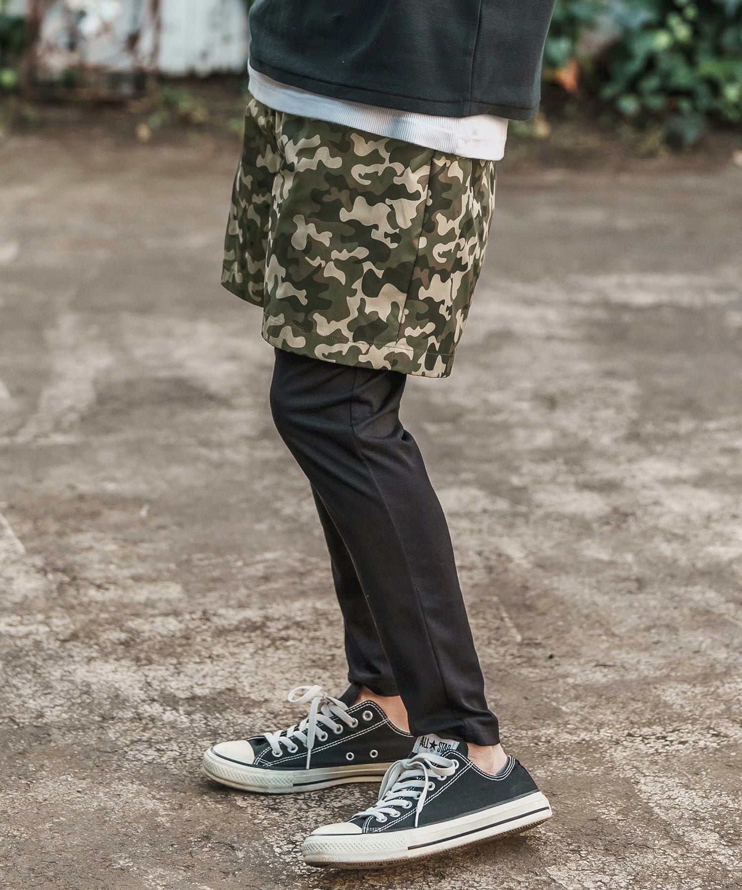 50%OFF【CAMBIO(カンビオ)】Camouflage Layered Pants レイヤード