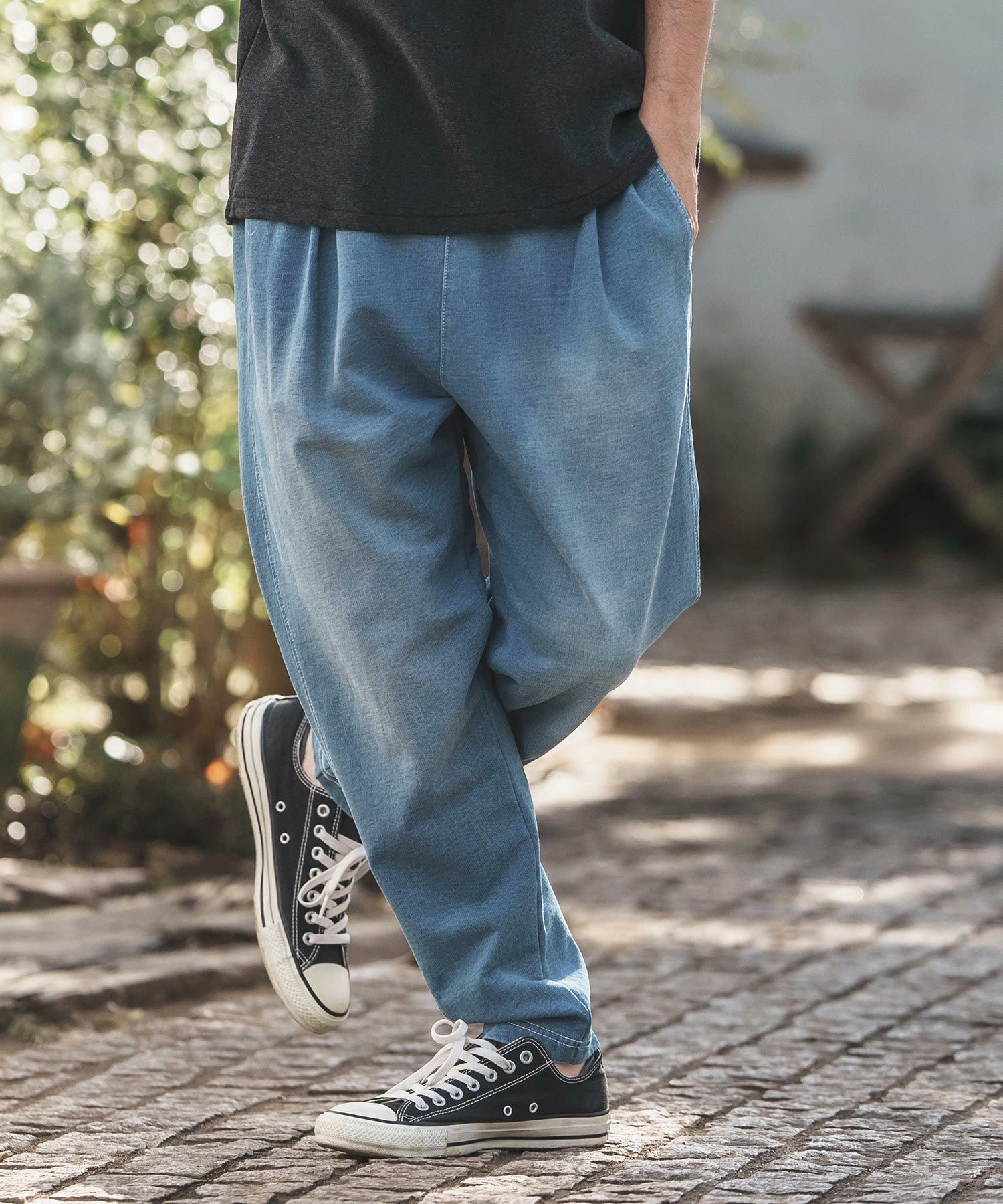 予約販売3月中旬～下旬入荷】【CAMBIO(カンビオ)】Indigo Sweat Tuck