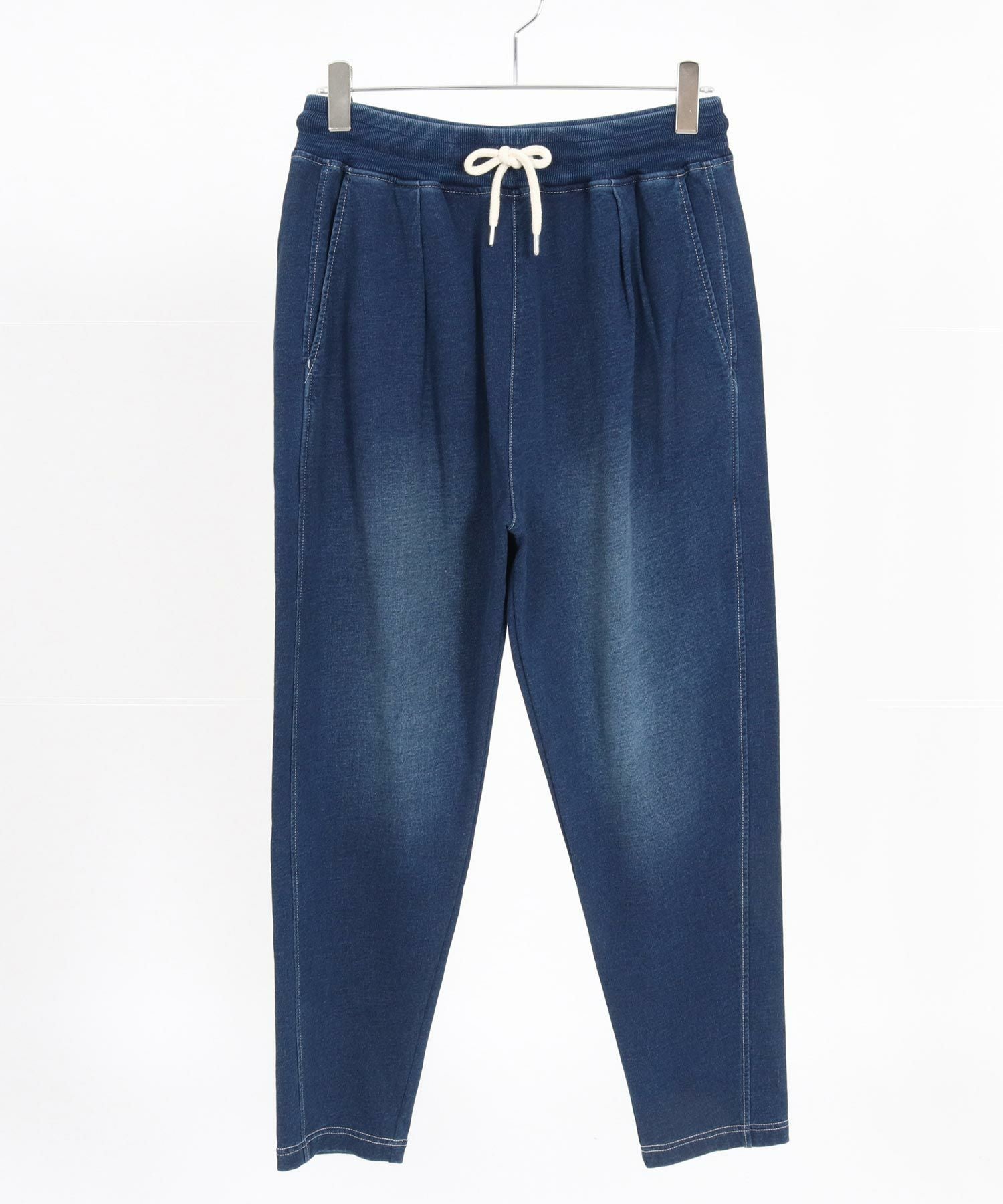 CAMBIO(カンビオ)】Indigo Sweat Tuck Pants スウェットタックパンツ