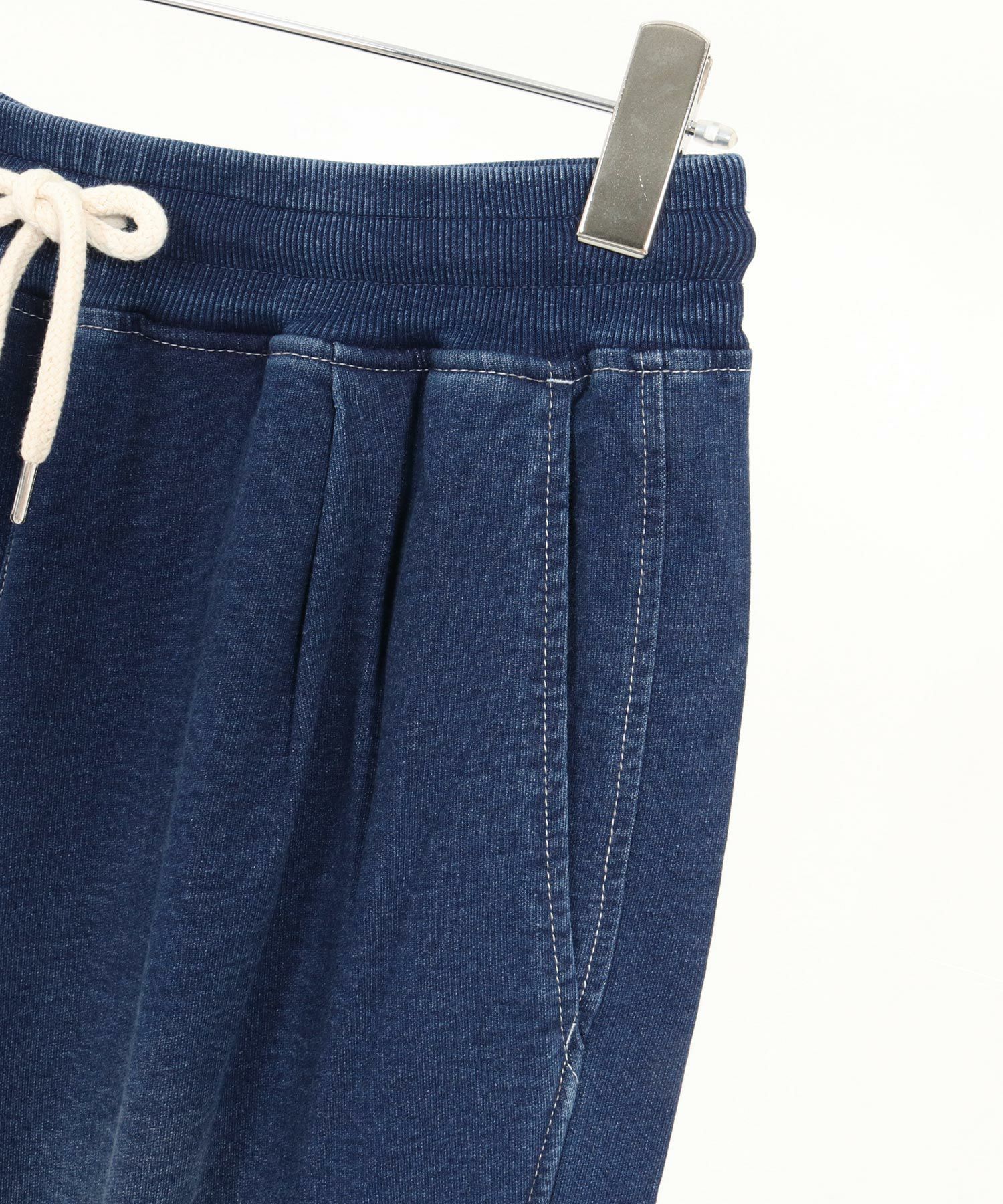 CAMBIO(カンビオ)】Indigo Sweat Tuck Pants スウェットタックパンツ