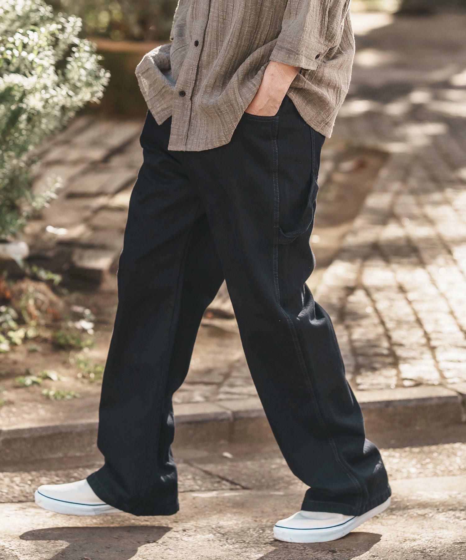 CAMBIO(カンビオ)】Half Easy Wide Denim Painter Pants ペインター
