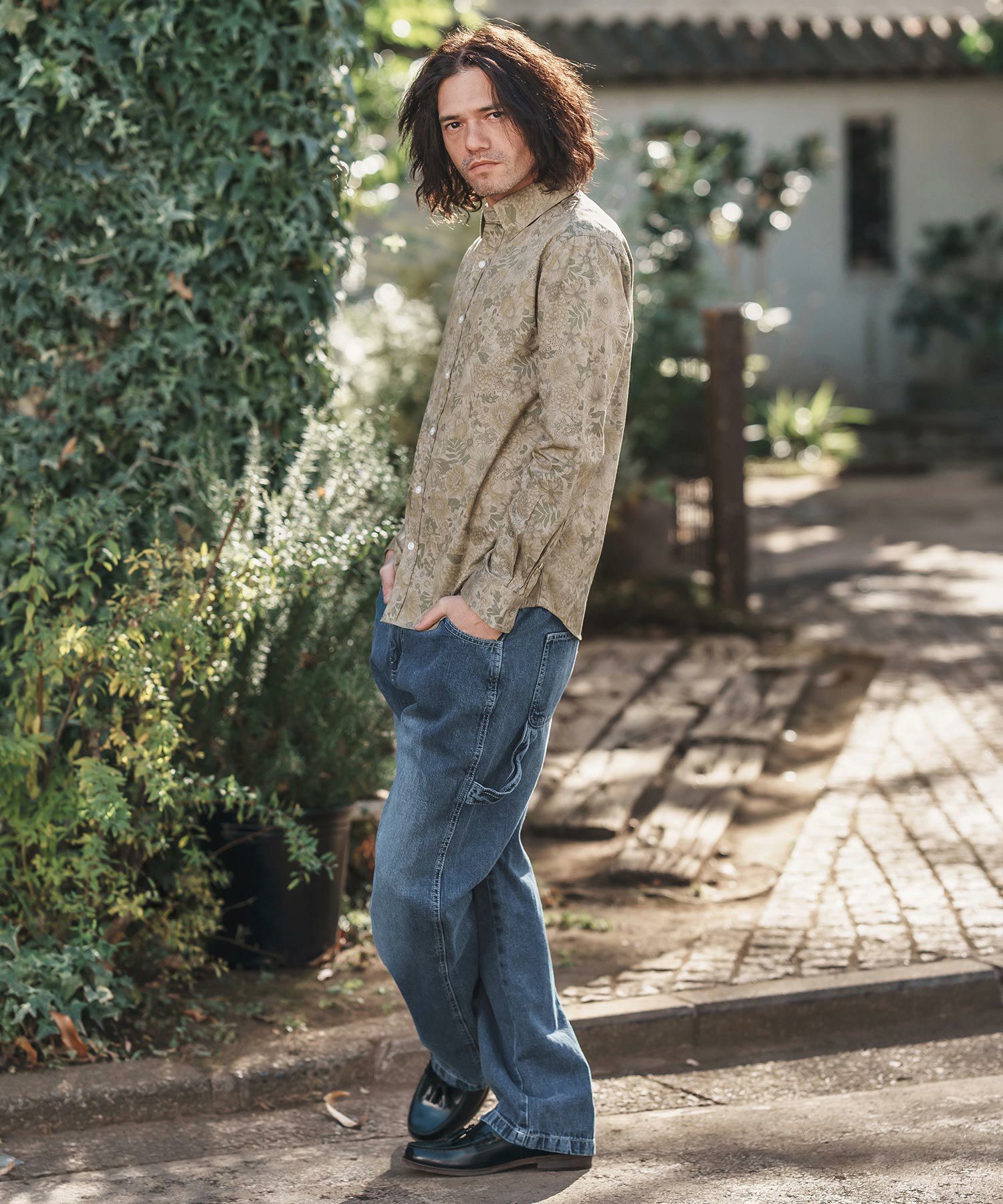 CAMBIO(カンビオ)】Half Easy Wide Denim Painter Pants ペインター