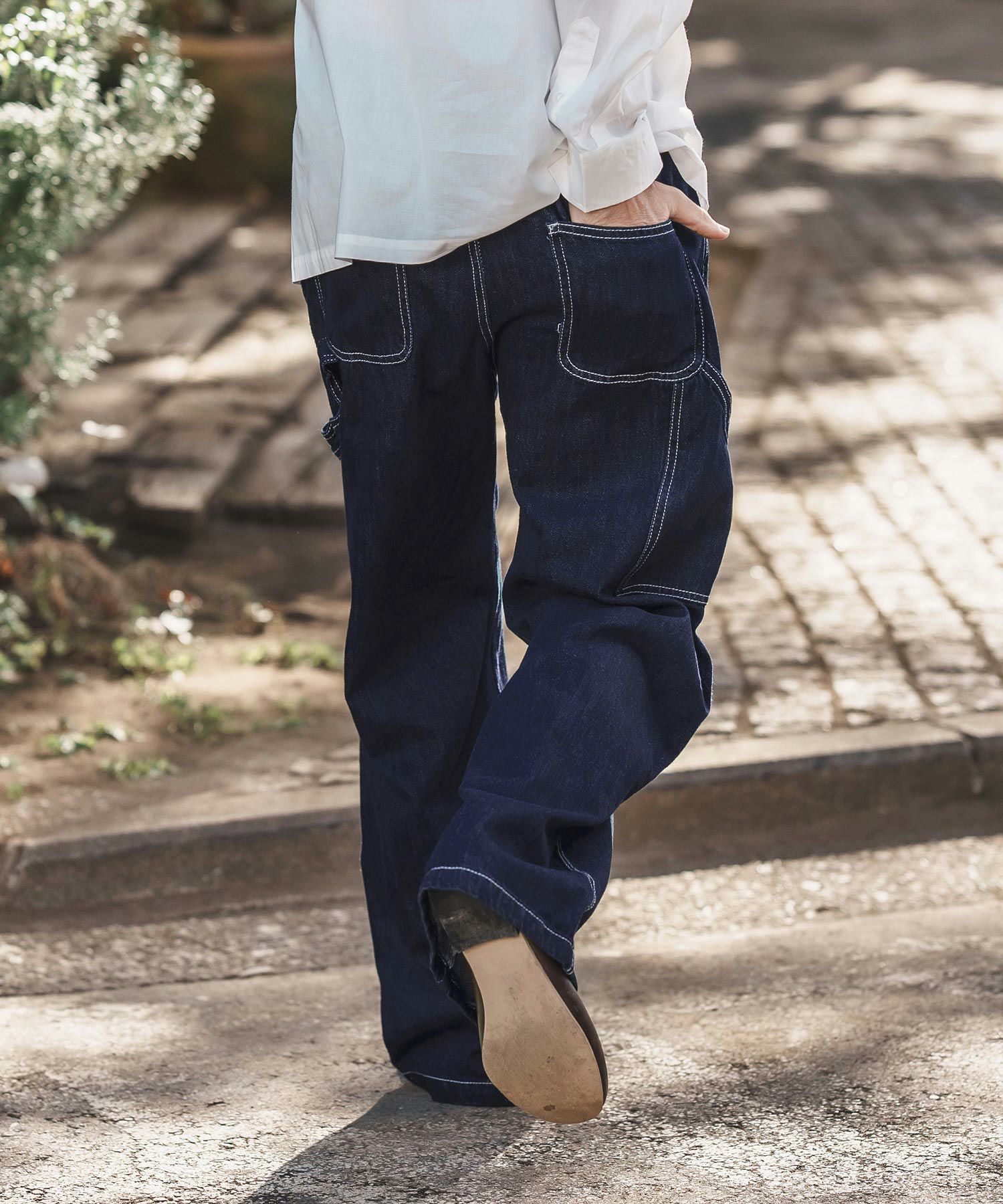 CAMBIO(カンビオ)】Half Easy Wide Denim Painter Pants ペインター