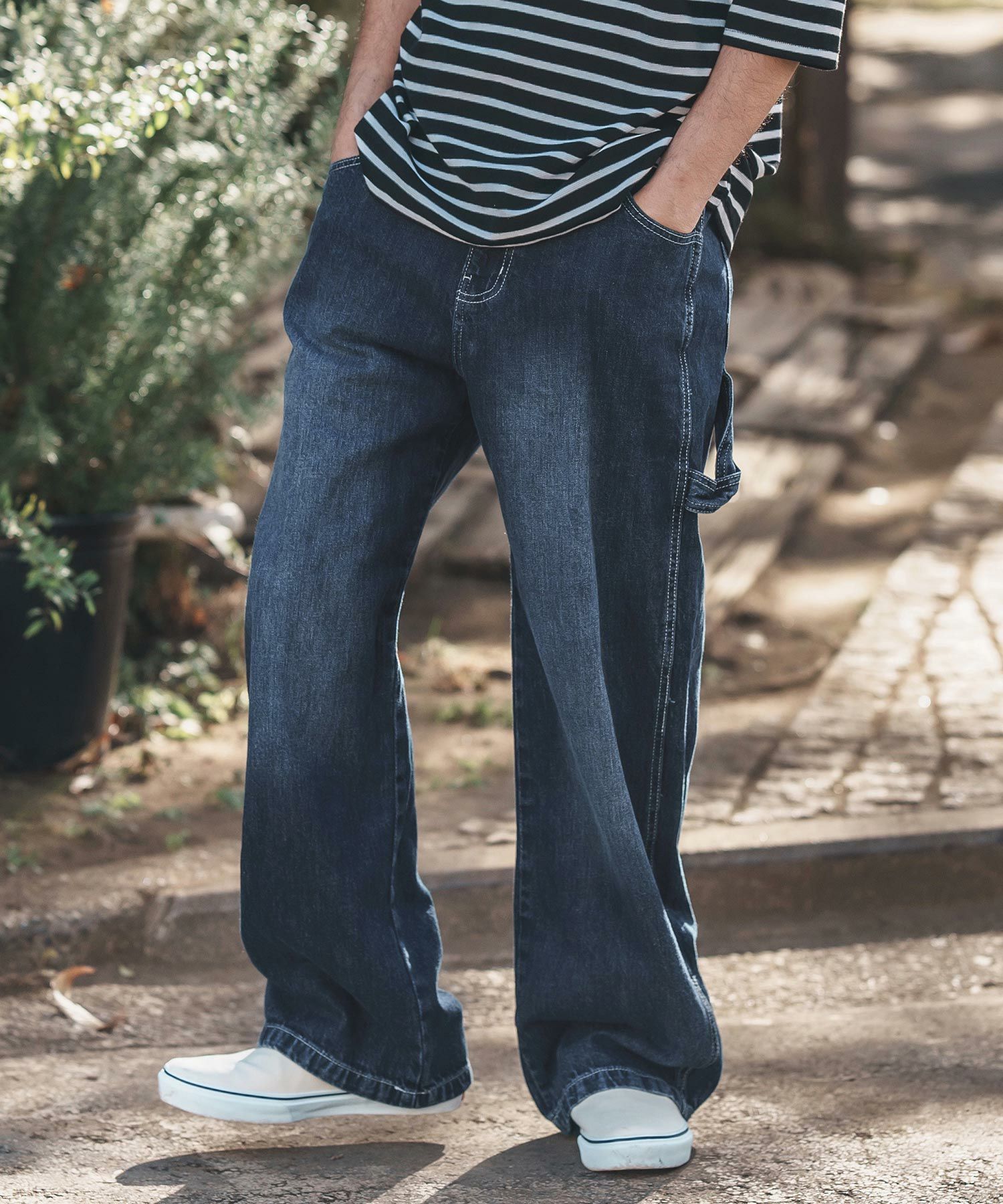 CAMBIO(カンビオ)】Half Easy Wide Denim Painter Pants ペインター
