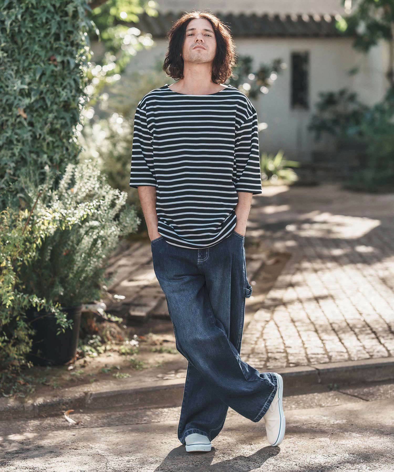 CAMBIO(カンビオ)】Half Easy Wide Denim Painter Pants ペインター
