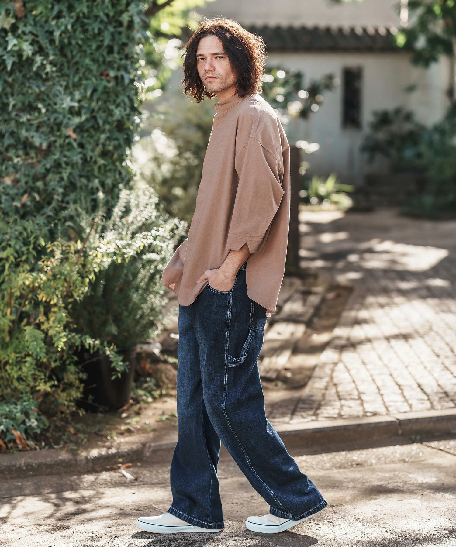 CAMBIO(カンビオ)】Half Easy Wide Denim Painter Pants ペインター