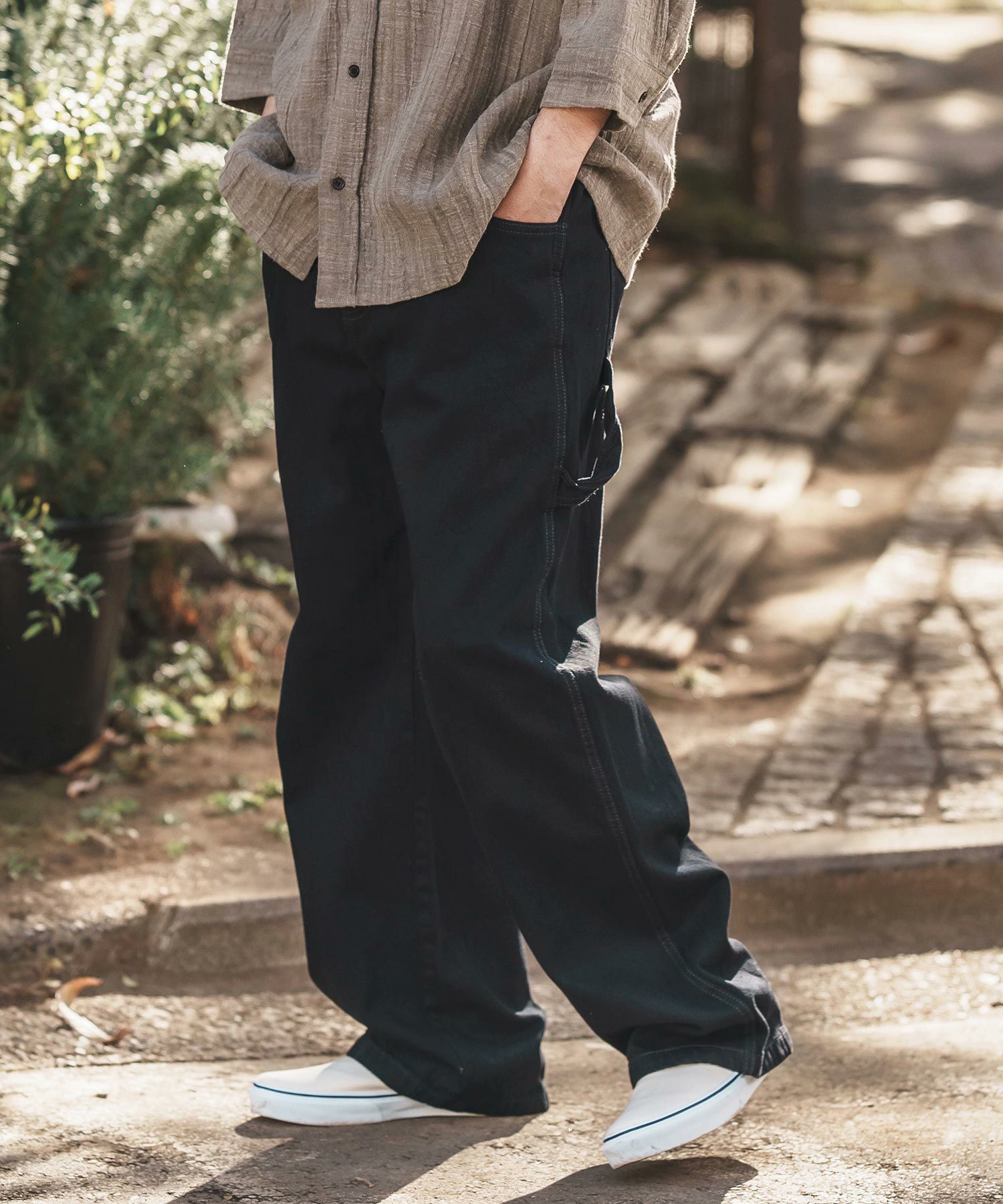 CAMBIO(カンビオ)】Half Easy Wide Denim Painter Pants ペインター
