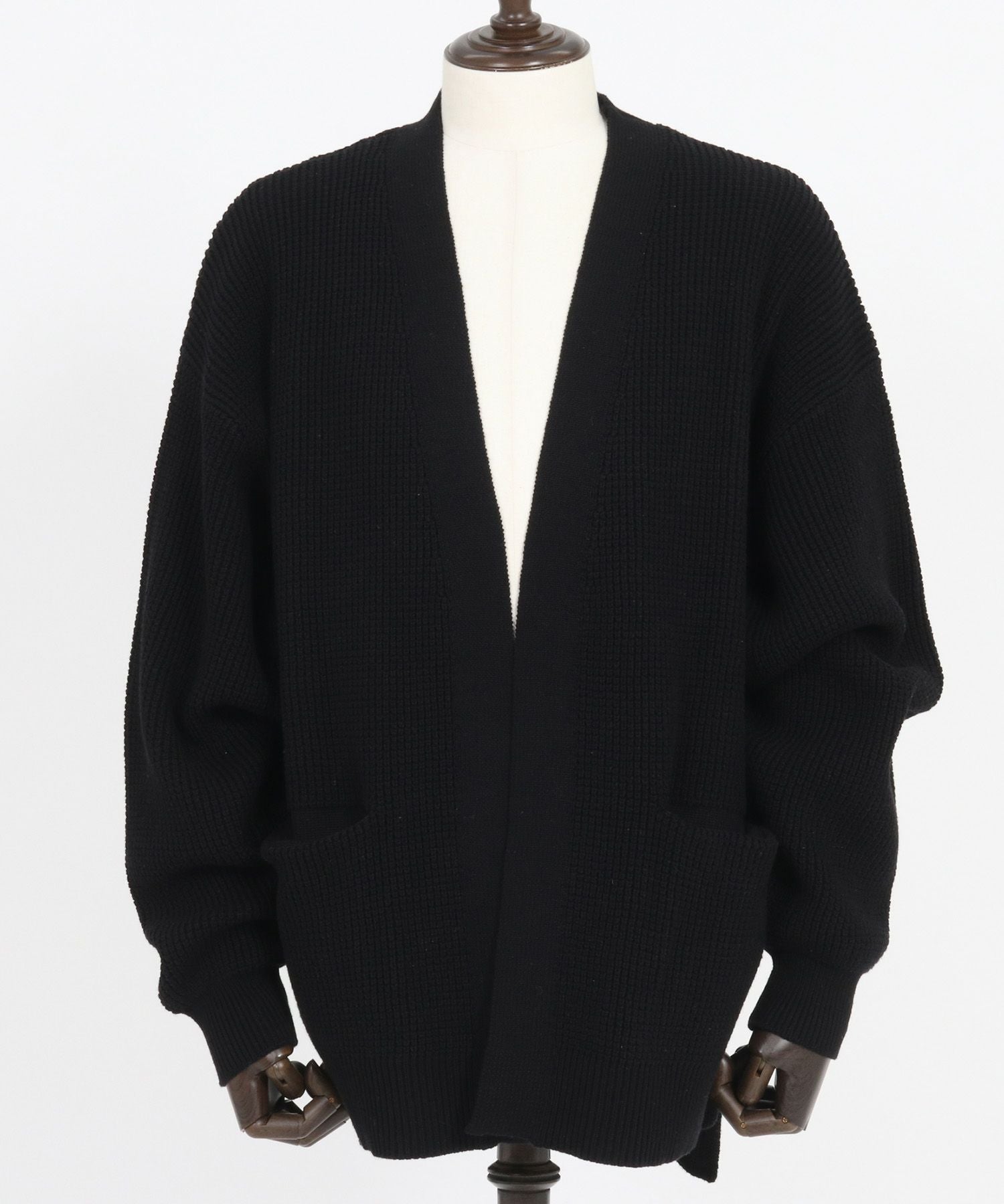 CAMBIO(カンビオ)】Waffle Cotton Knit Buttonless Cardigan ニット