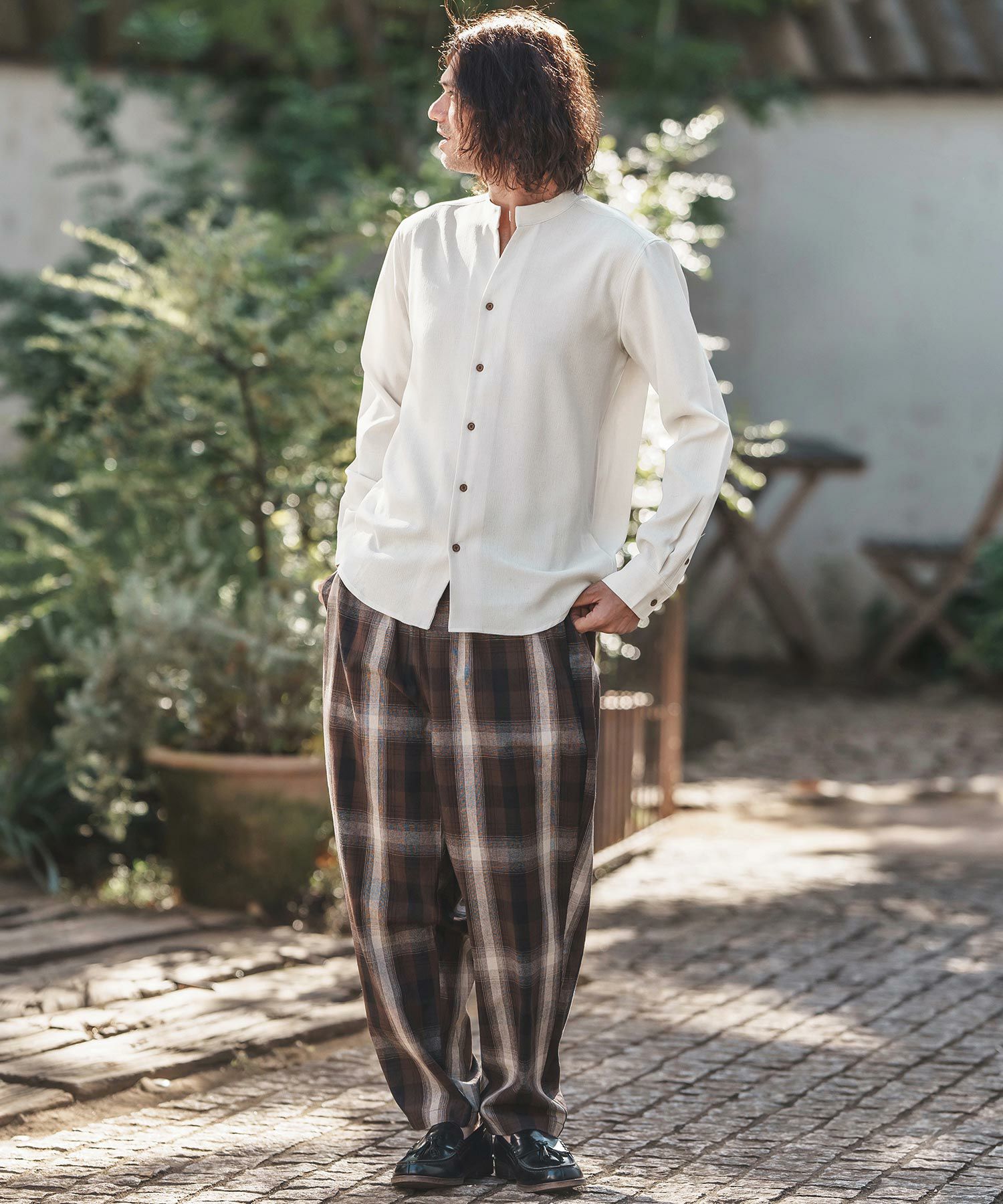 30%OFF【CAMBIO(カンビオ)】リネンライクシャンブレーストレッチ