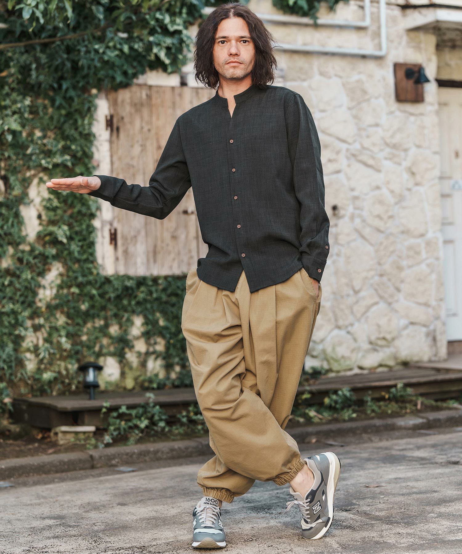 50%OFF【CAMBIO(カンビオ)】リネンライクシャンブレーストレッチ