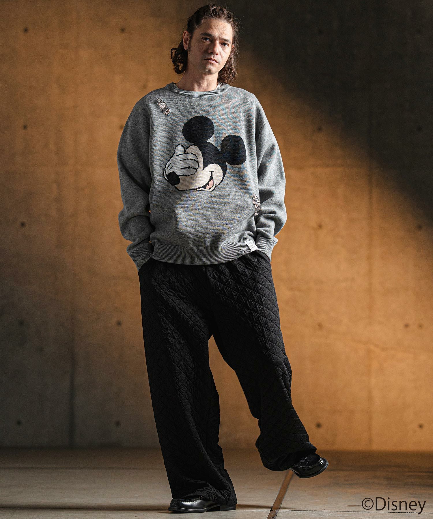 GLIMCLAP(グリムクラップ)】 Quilted fabric cut sew pants