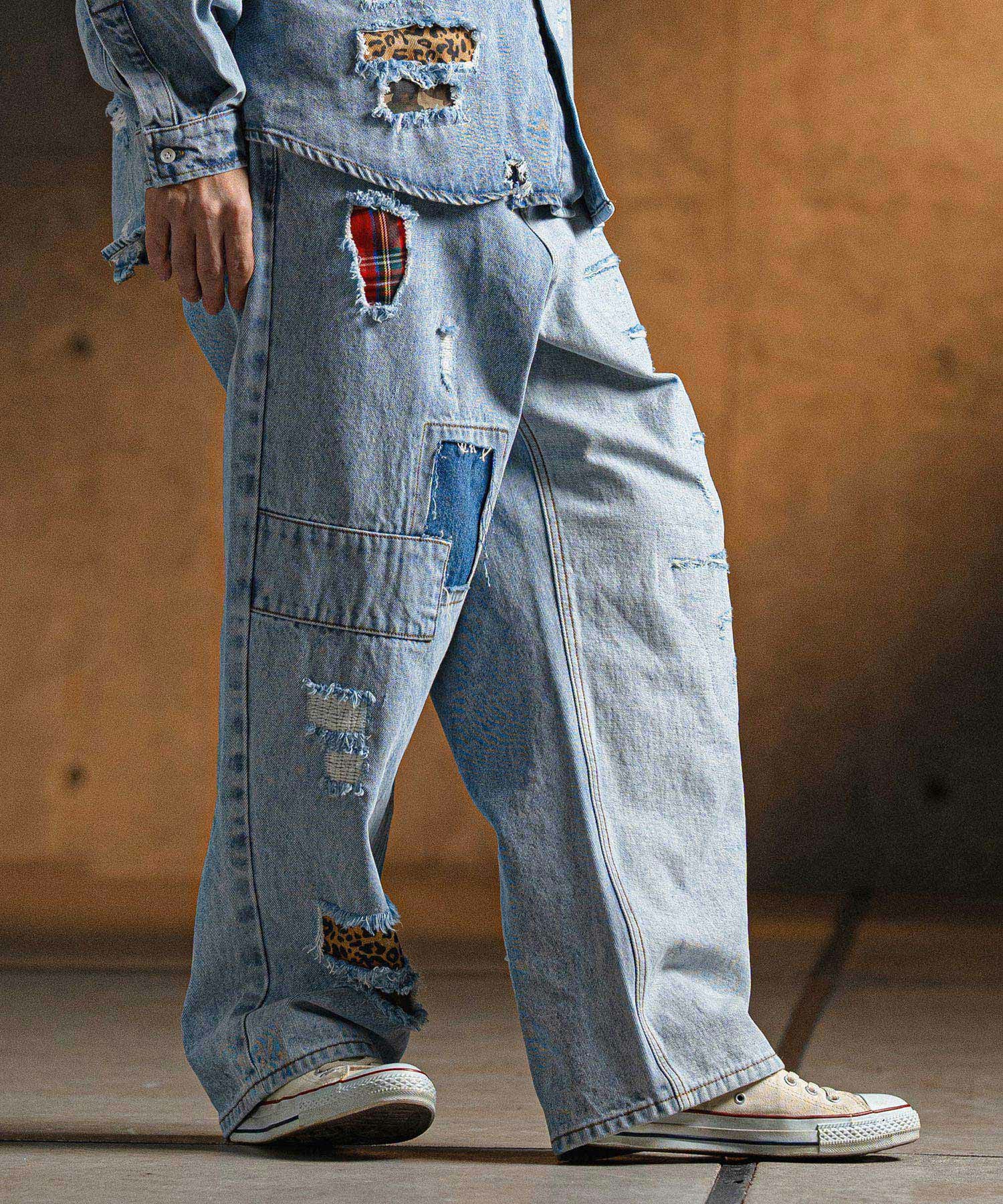 30%OFF【GLIMCLAP(グリムクラップ)】 Distressed denim pants デニム