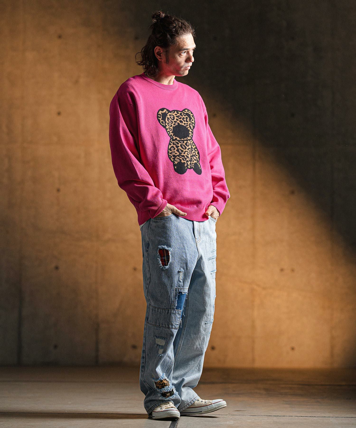 30%OFF【GLIMCLAP(グリムクラップ)】 Distressed denim pants デニム