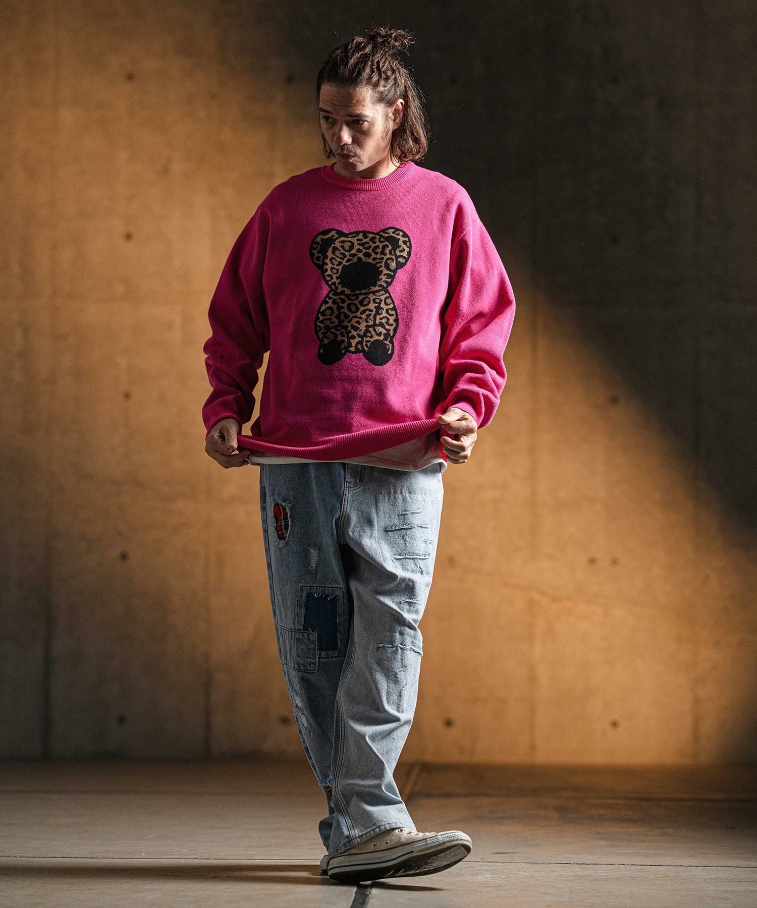 30%OFF【GLIMCLAP(グリムクラップ)】 Distressed denim pants デニム
