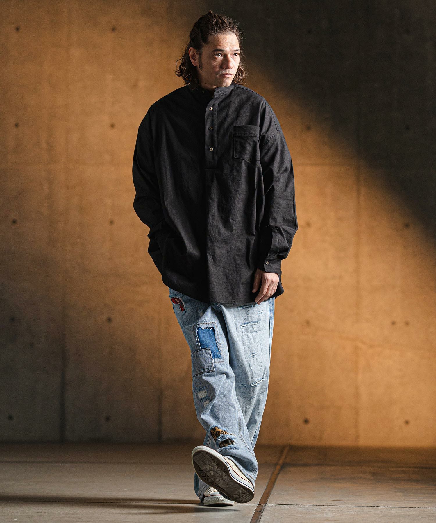 30%OFF【GLIMCLAP(グリムクラップ)】 Distressed denim pants デニム