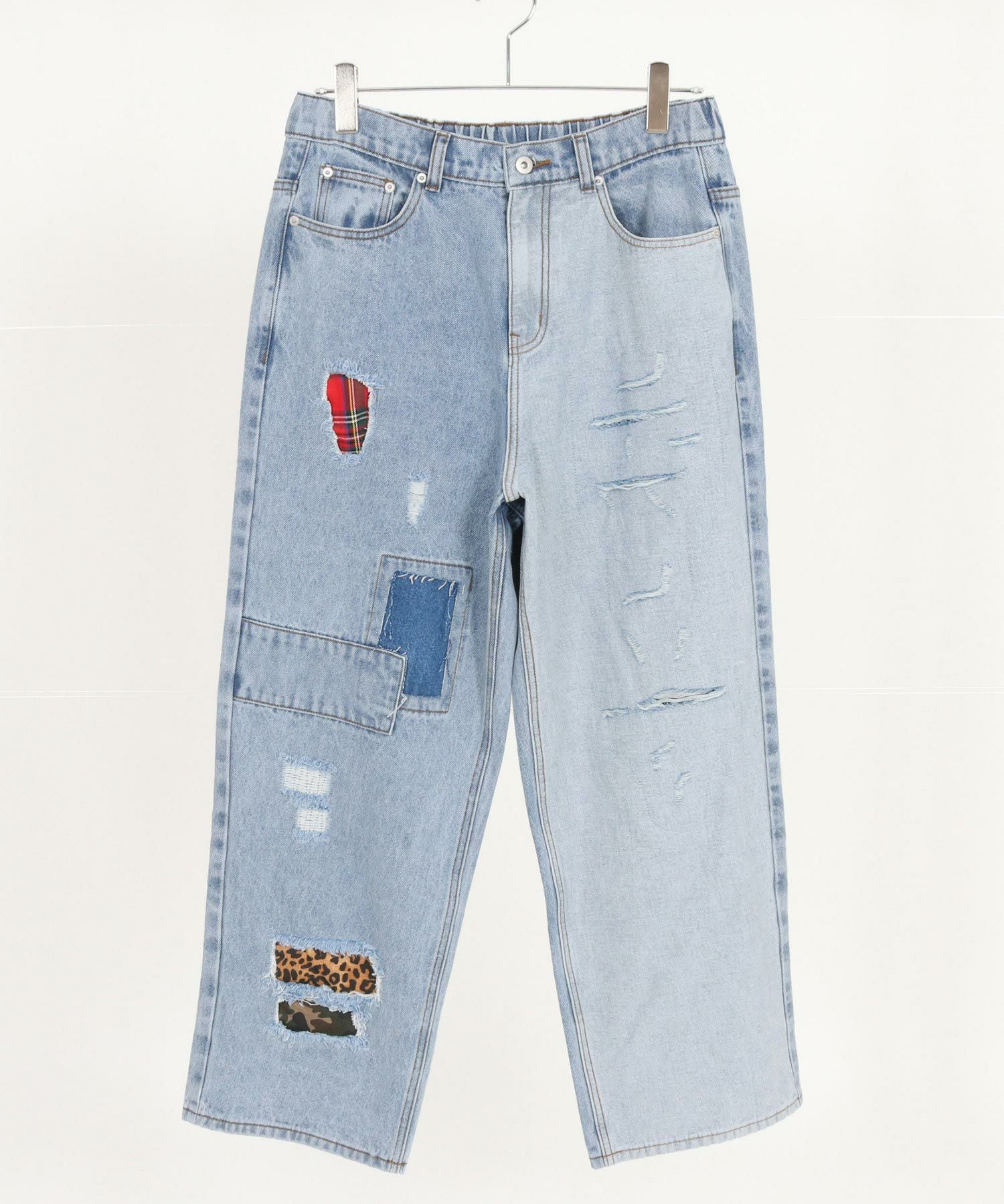 30%OFF【GLIMCLAP(グリムクラップ)】 Distressed denim pants デニム