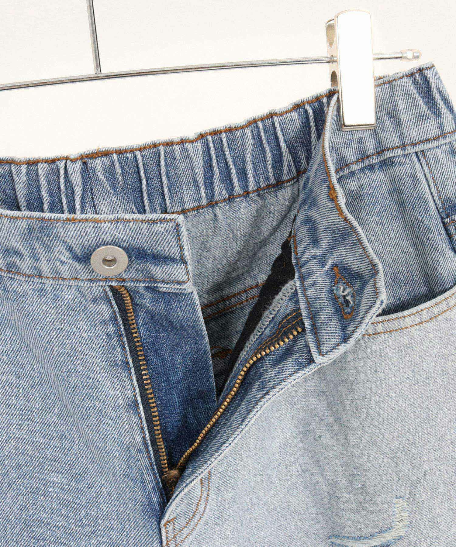 30%OFF【GLIMCLAP(グリムクラップ)】 Distressed denim pants デニム