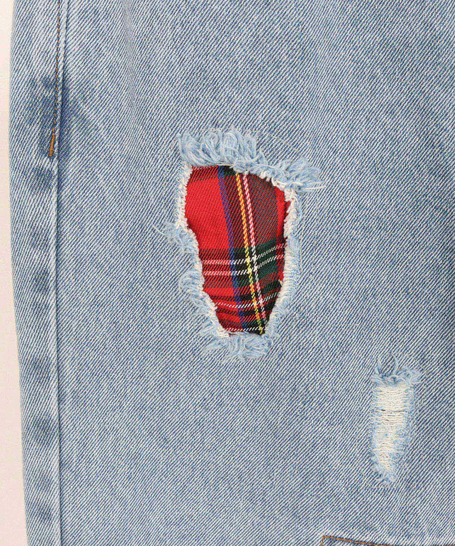 GLIMCLAP(グリムクラップ)】 Distressed denim pants デニムパンツ(18