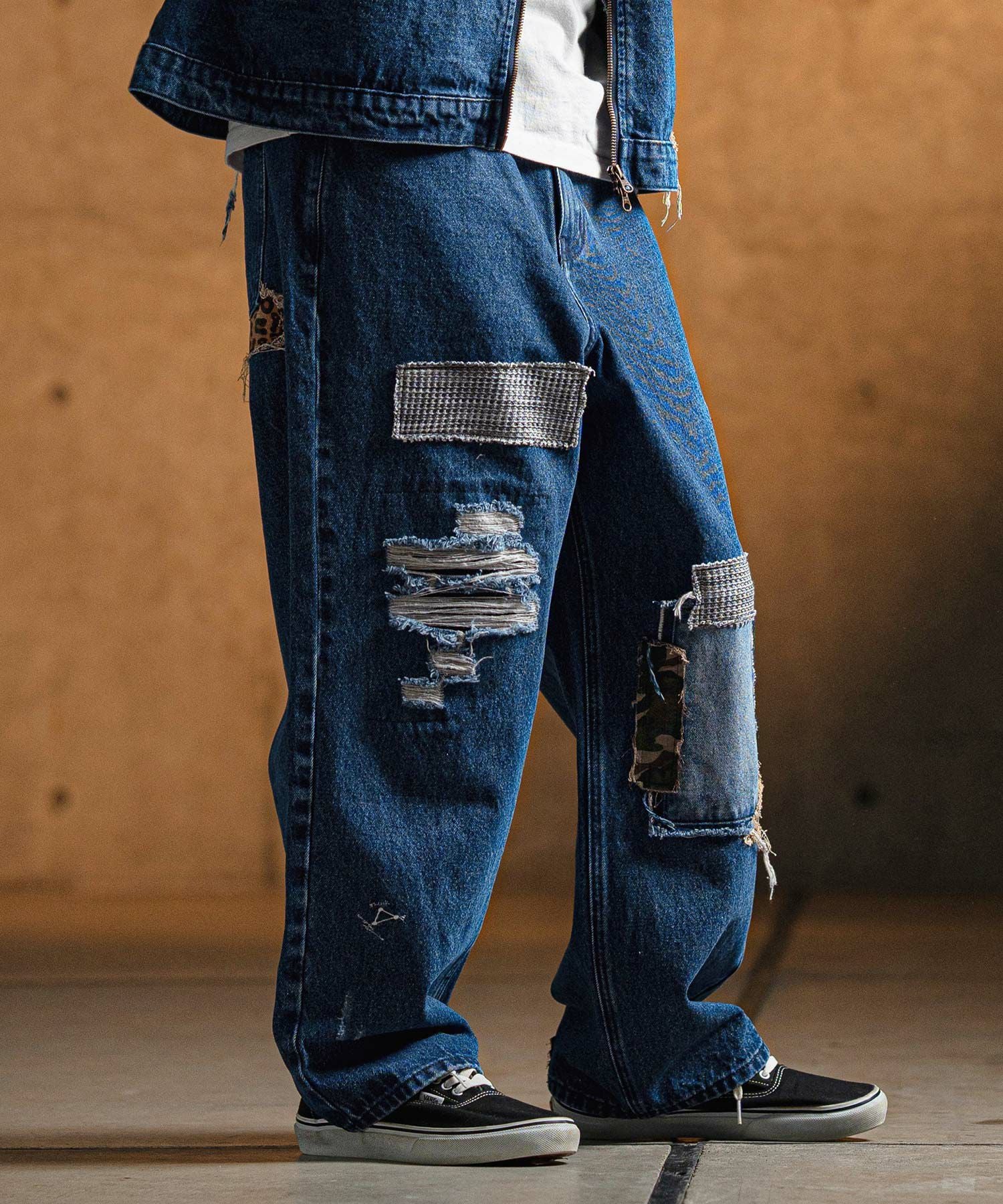 30%OFF【GLIMCLAP(グリムクラップ)】Distressed denim pants デニム