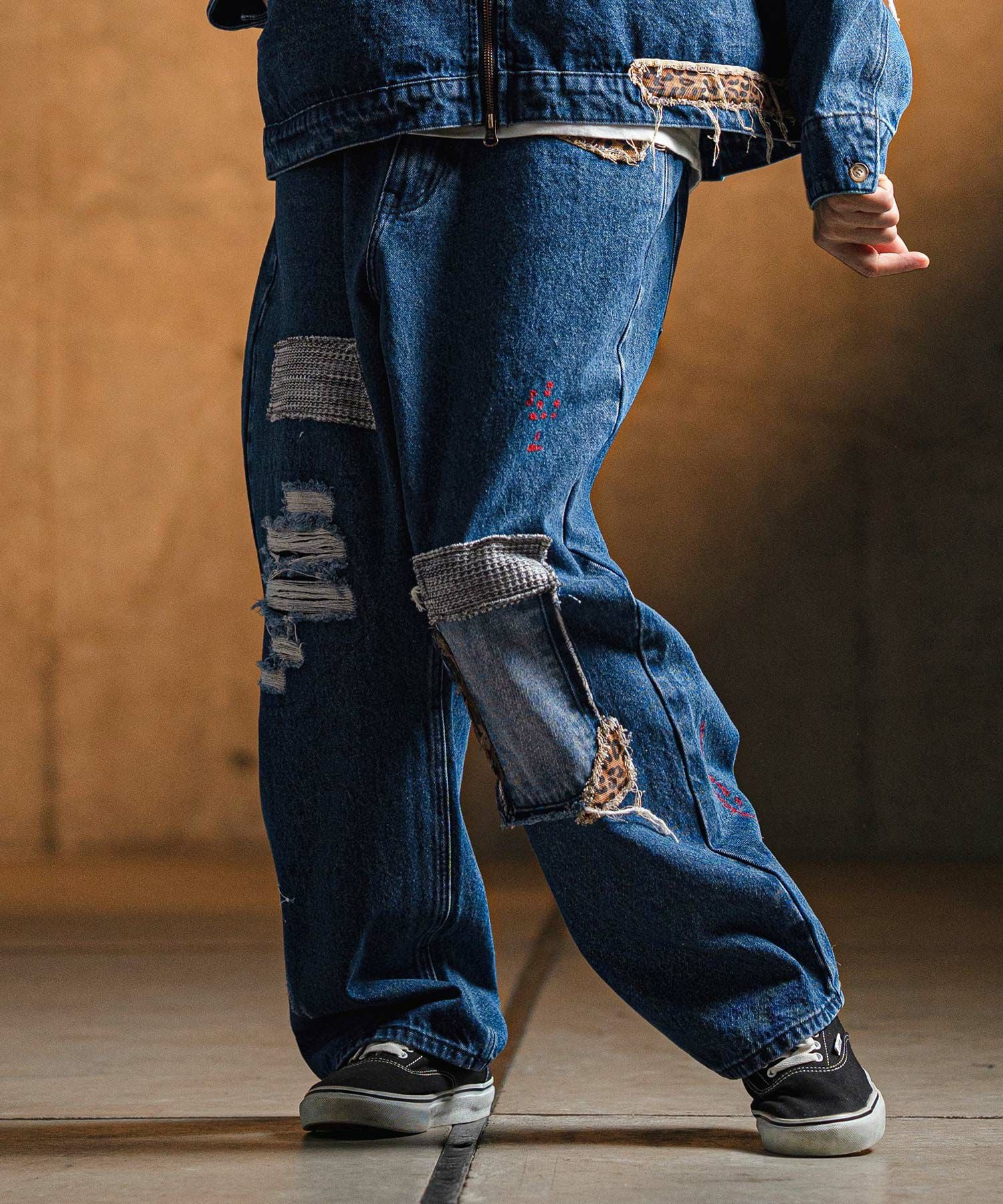 30%OFF【GLIMCLAP(グリムクラップ)】Distressed denim pants デニム