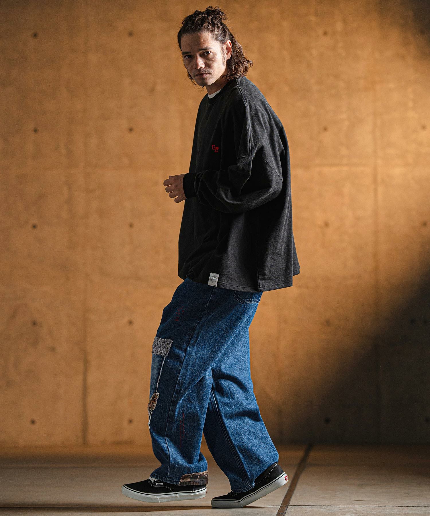 30%OFF【GLIMCLAP(グリムクラップ)】Distressed denim pants デニム