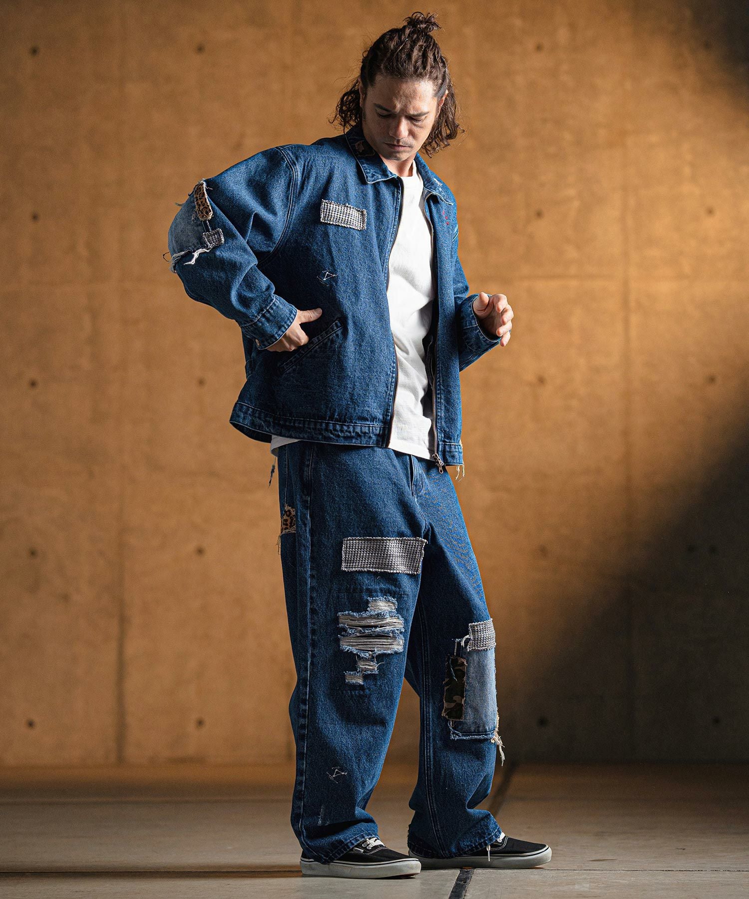 30%OFF【GLIMCLAP(グリムクラップ)】Distressed denim pants デニム