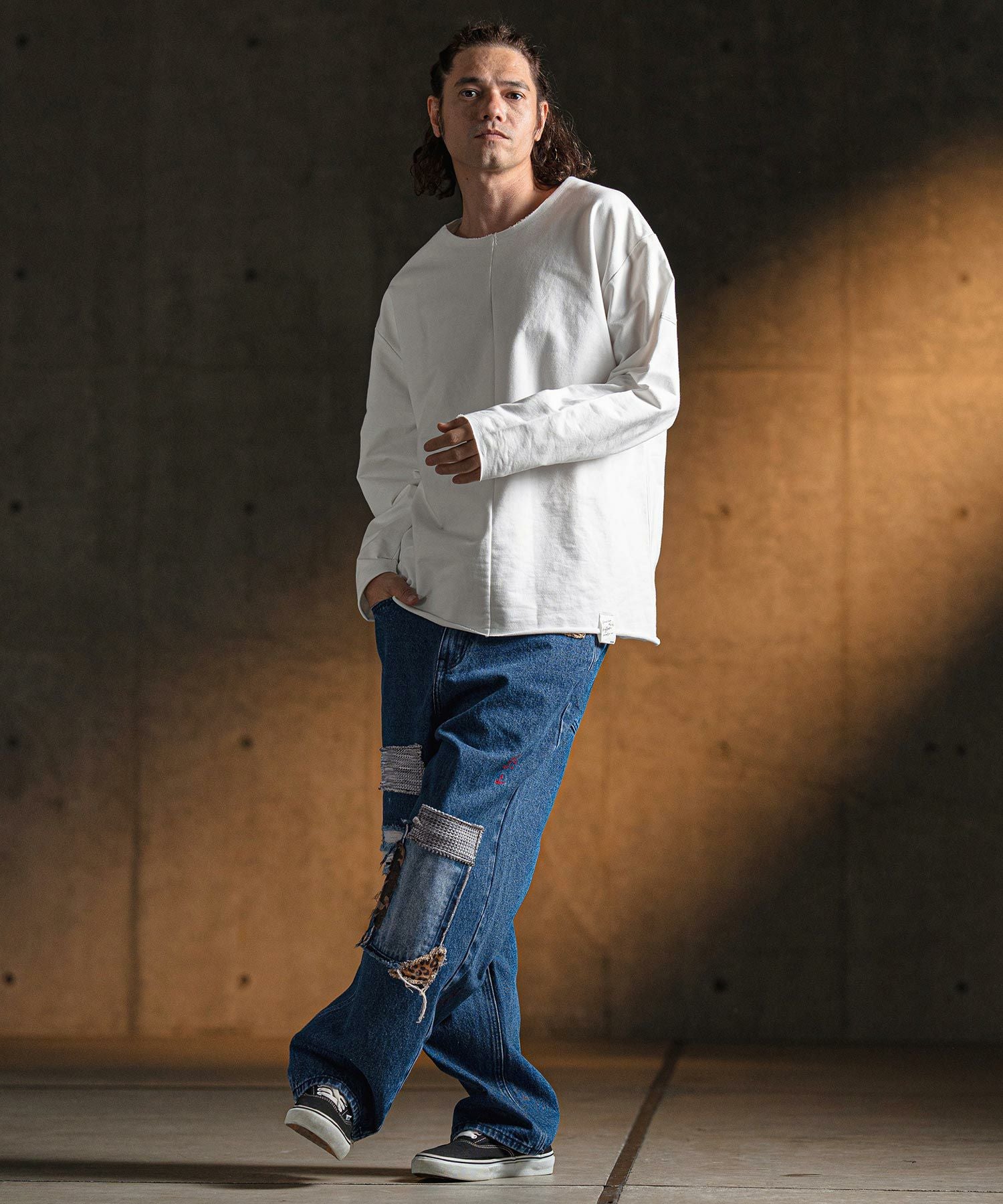 30%OFF【GLIMCLAP(グリムクラップ)】Distressed denim pants デニム 30%OFF【GLIMCLAP(グリムクラップ)】Distressed denim pants デニム