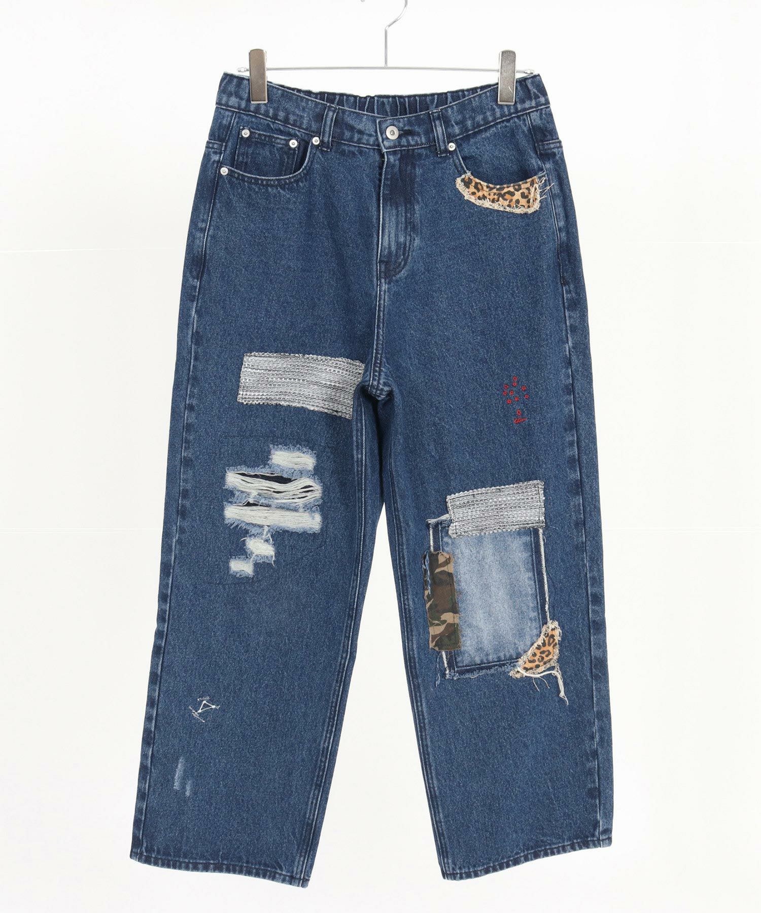 30%OFF【GLIMCLAP(グリムクラップ)】Distressed denim pants デニム