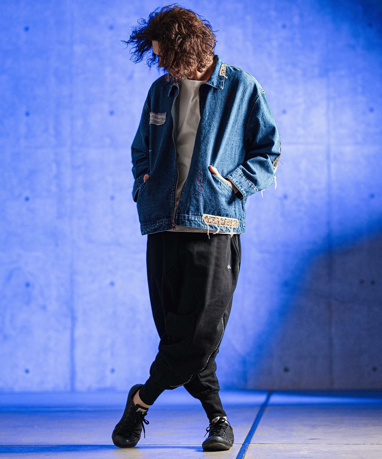 50%OFF【GLIMCLAP(グリムクラップ)】Distressed denim jacket デニム