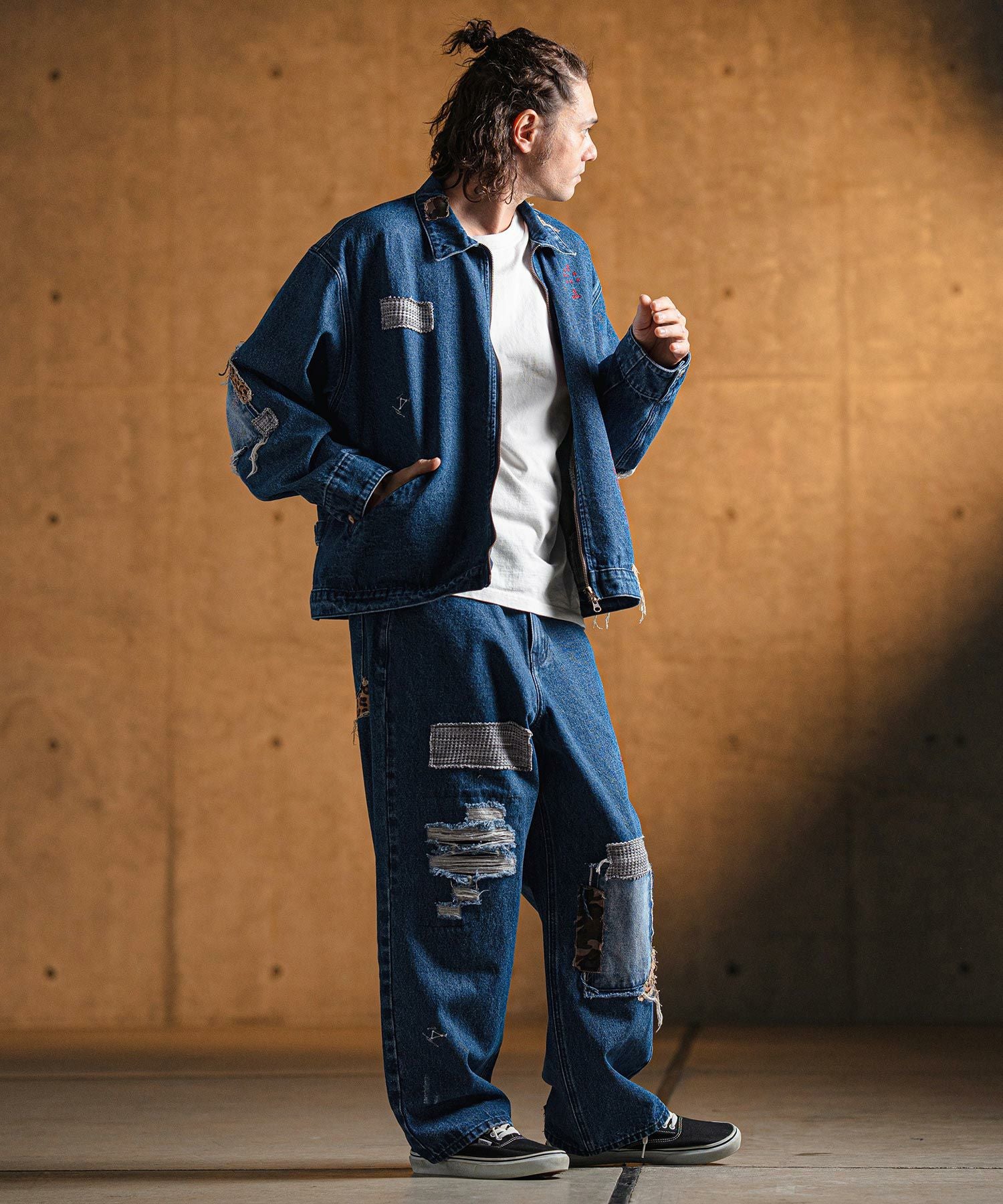 50%OFF【GLIMCLAP(グリムクラップ)】Distressed denim jacket デニム
