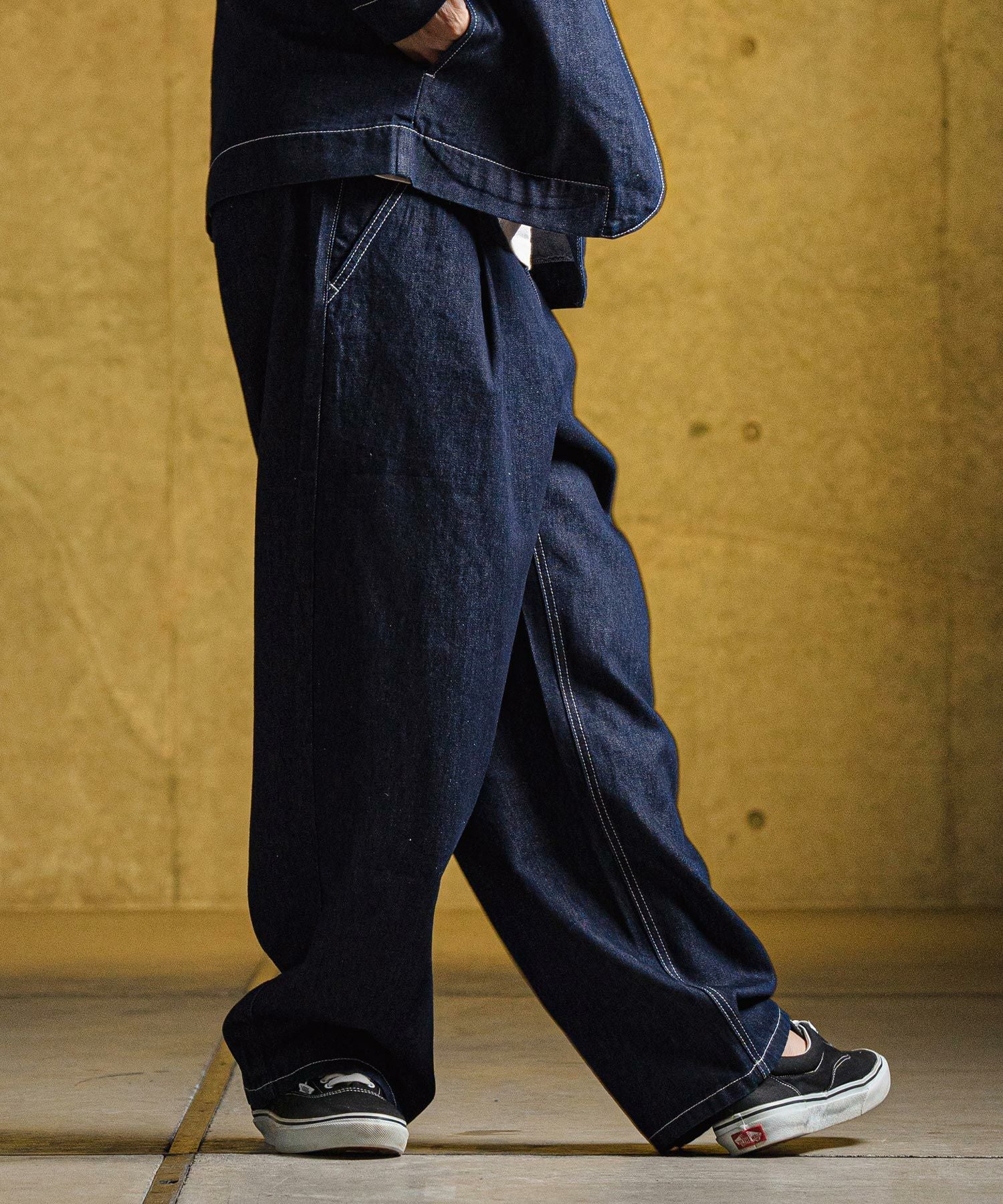 GLIMCLAP(グリムクラップ)】 Denim wide straight pants ワイドデニム