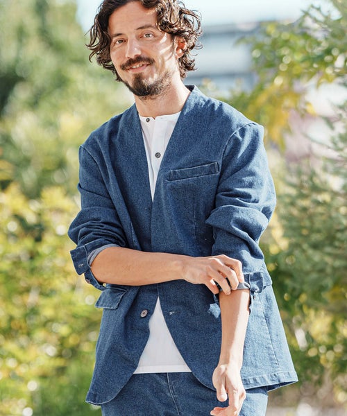 1minute 1second(ワンミニットワンセカンド)】Denim jacket with aging 