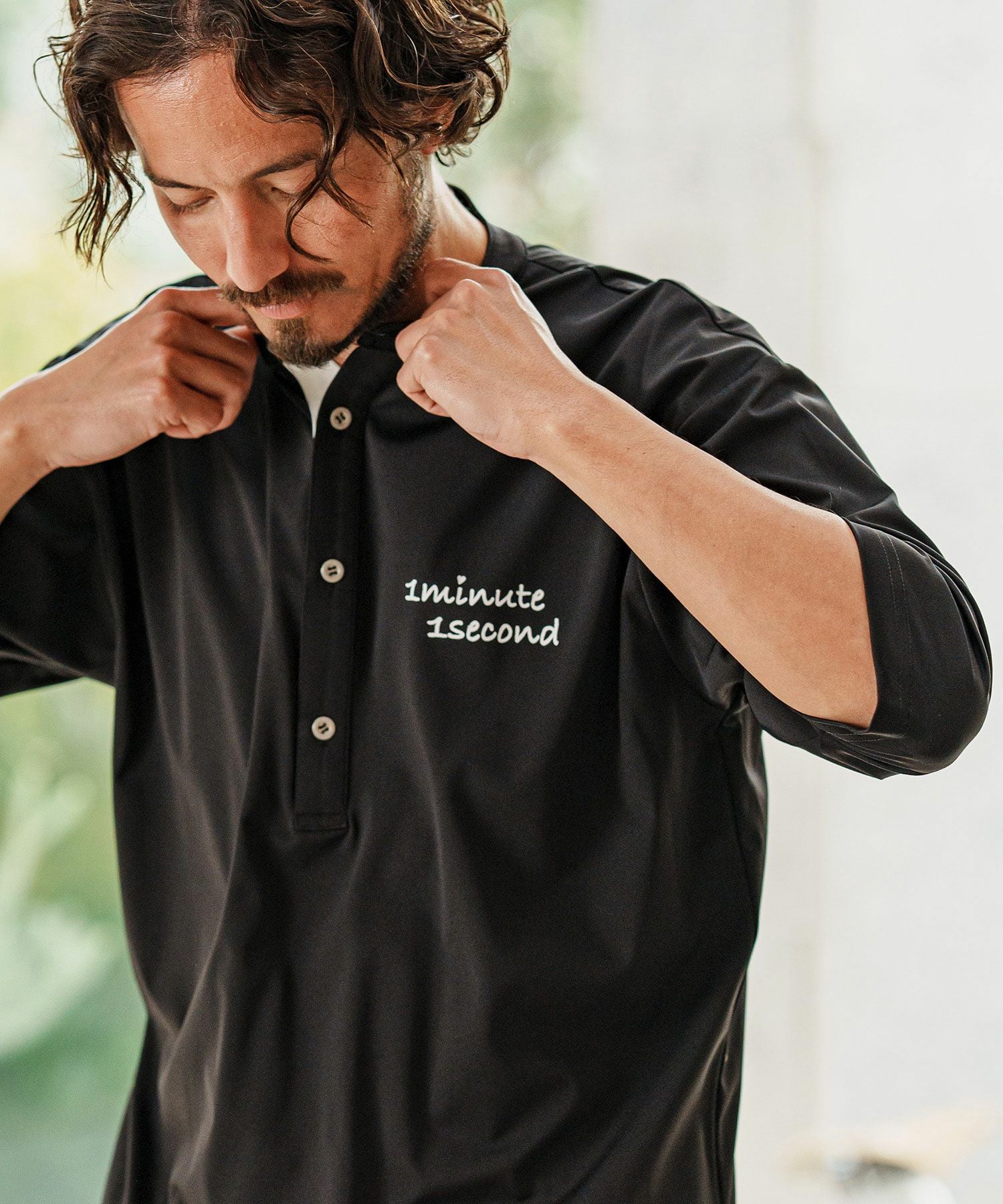 1minute 1second(ワンミニットワンセカンド)】bicolor placket no 1minute 1second(ワンミニットワンセカンド)】bicolor placket no