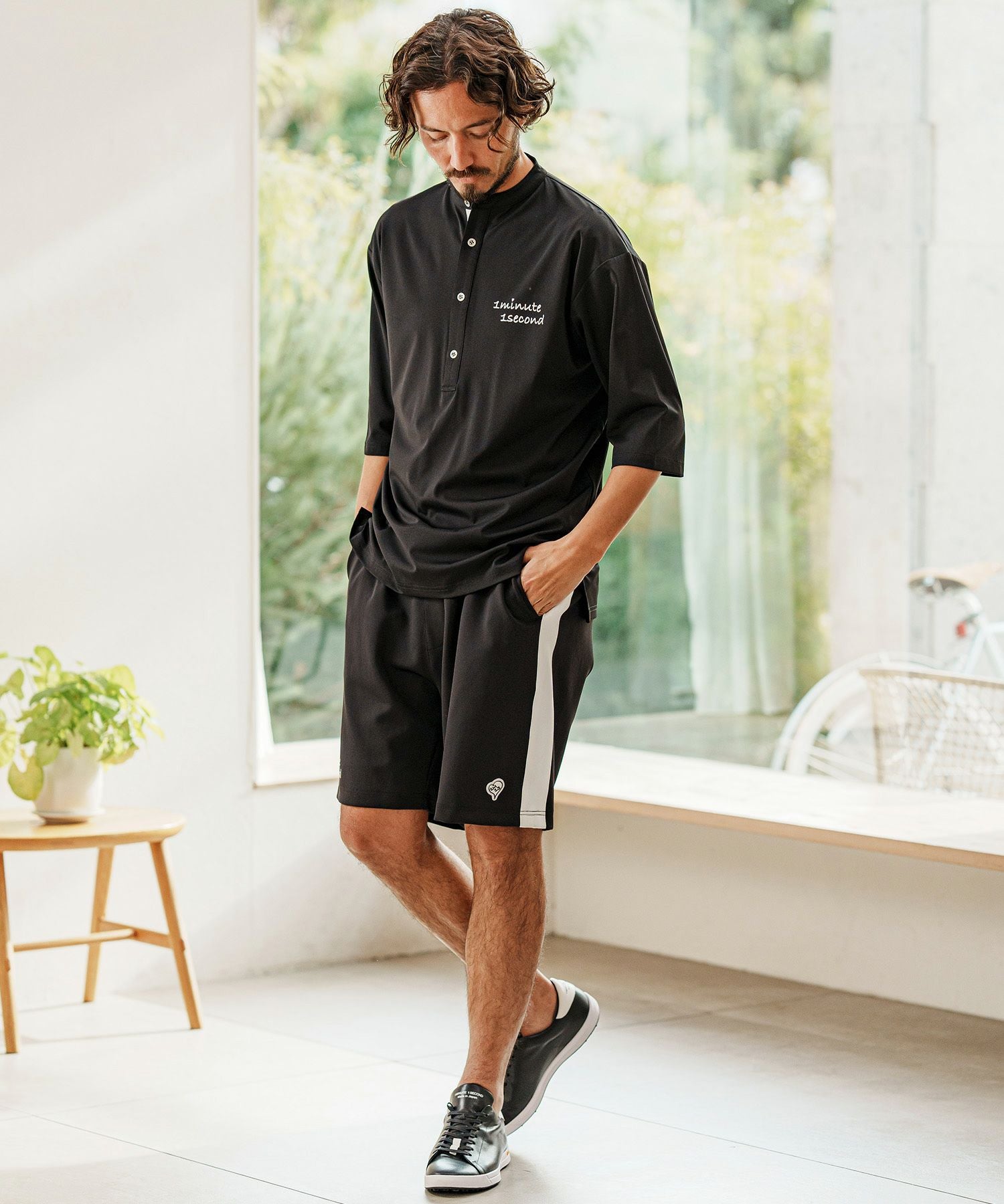 1minute 1second(ワンミニットワンセカンド)】bicolor placket no