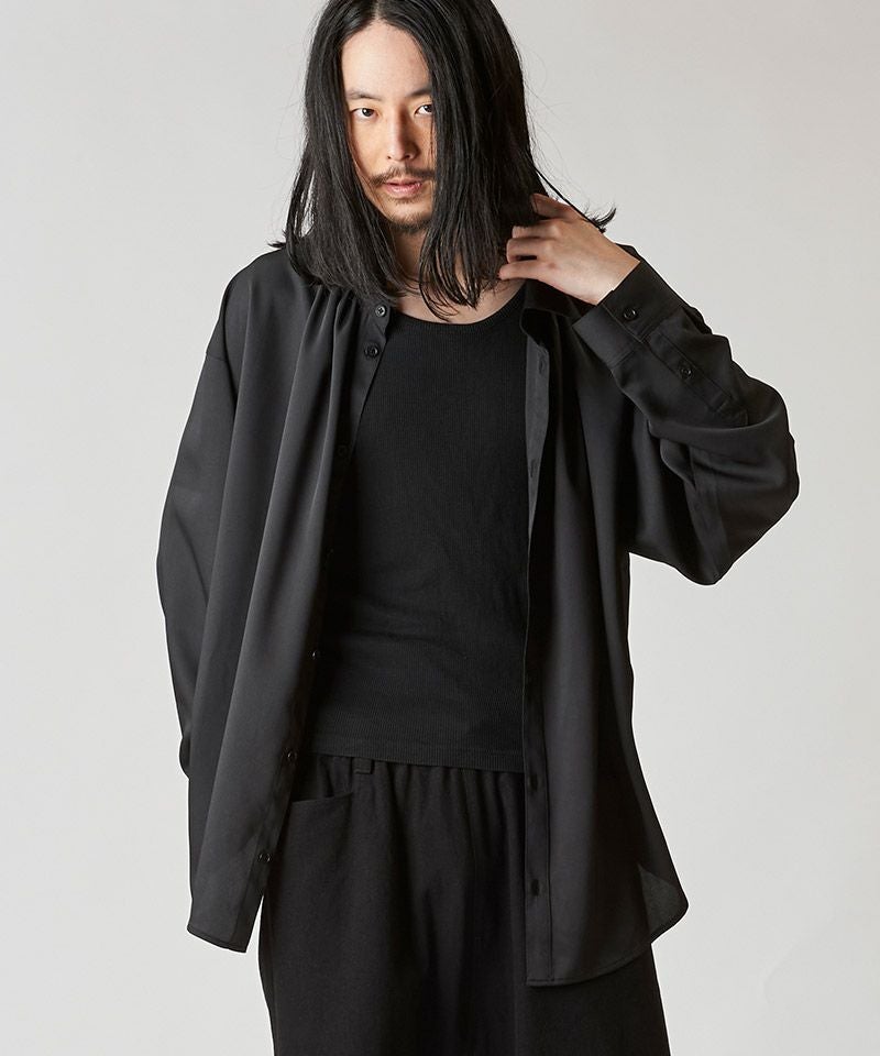 30%OFF【NO ID.(ノーアイディー)】ﾈｸﾀｲ付ﾈｯｸｷﾞｬｻﾞｰBIG-SH シャツ