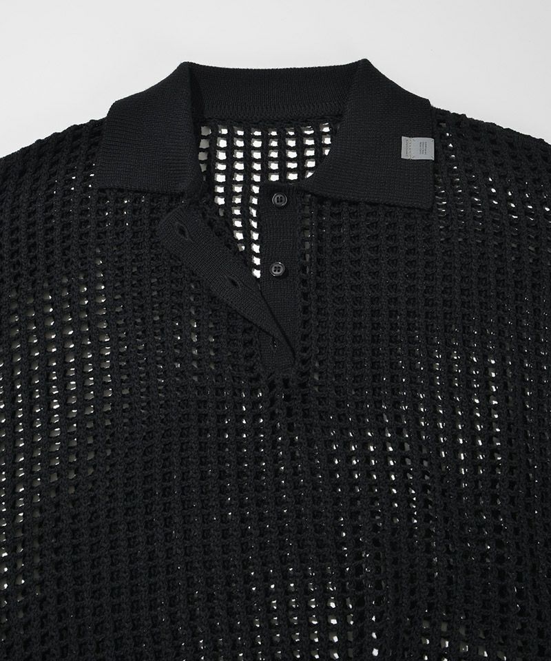 30%OFF【SUPERTHANKS(スーパーサンクス)】Mesh knit polo shirt