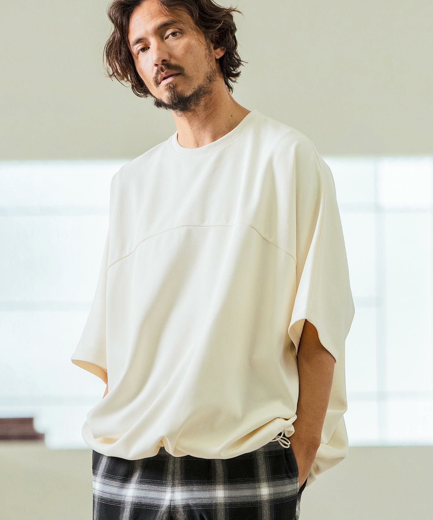 Magine(マージン)】Tricot Mesh Drawcord T-shirts Tシャツ(MGN-251