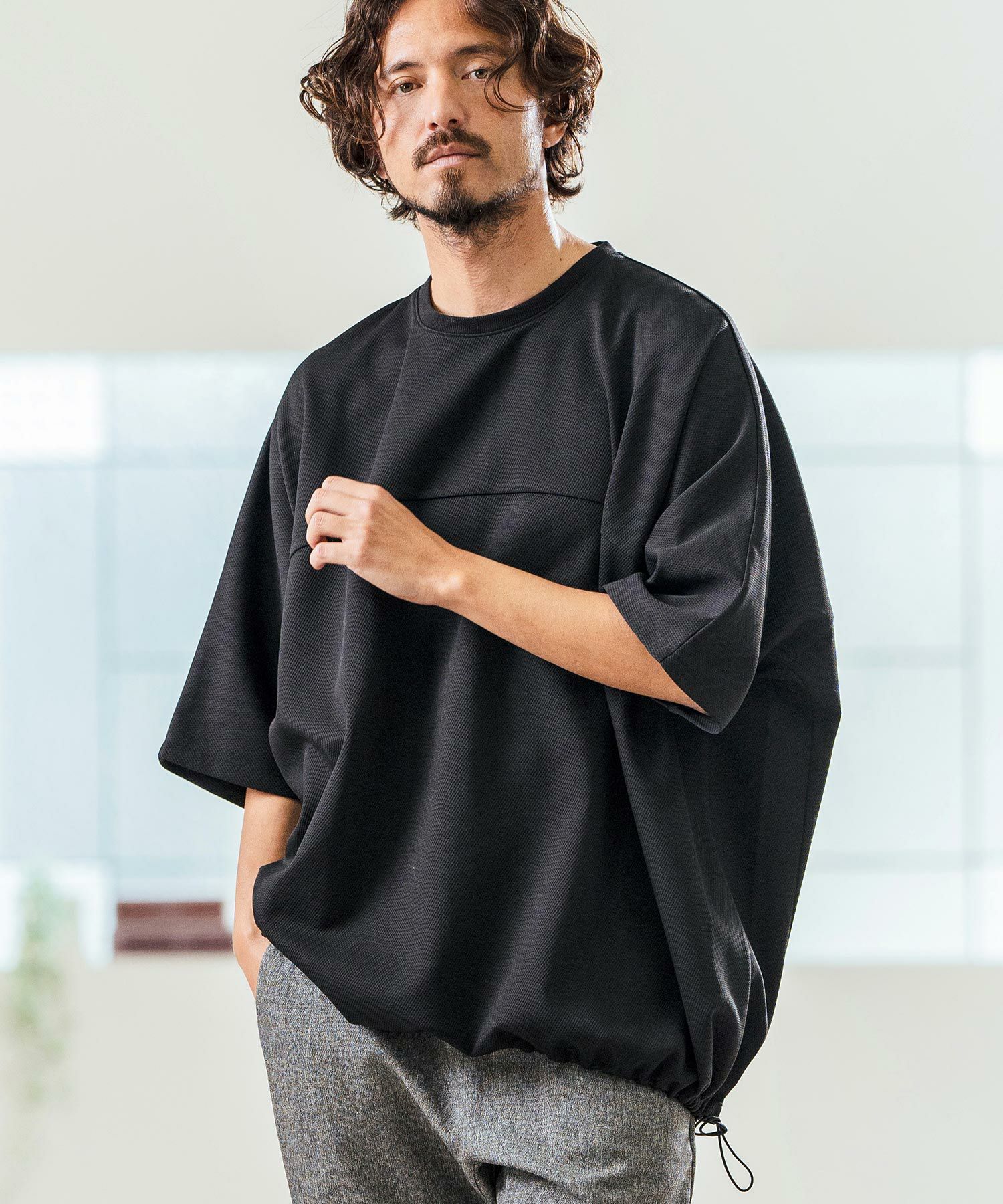 Magine(マージン)】Tricot Mesh Drawcord T-shirts Tシャツ(MGN-251