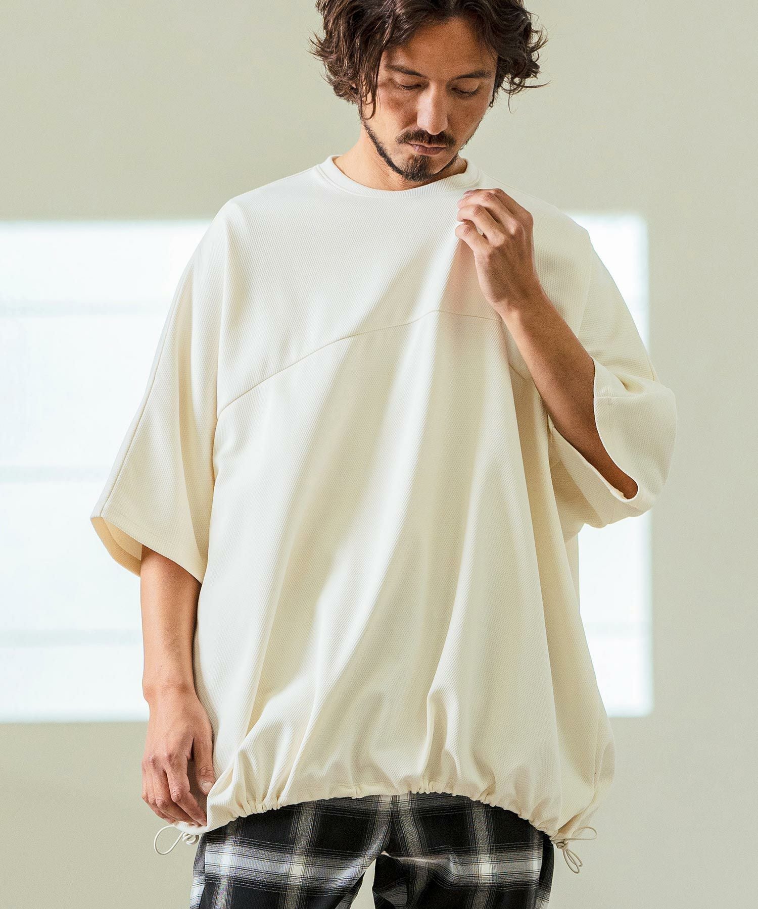 Magine(マージン)】Tricot Mesh Drawcord T-shirts Tシャツ(MGN-251