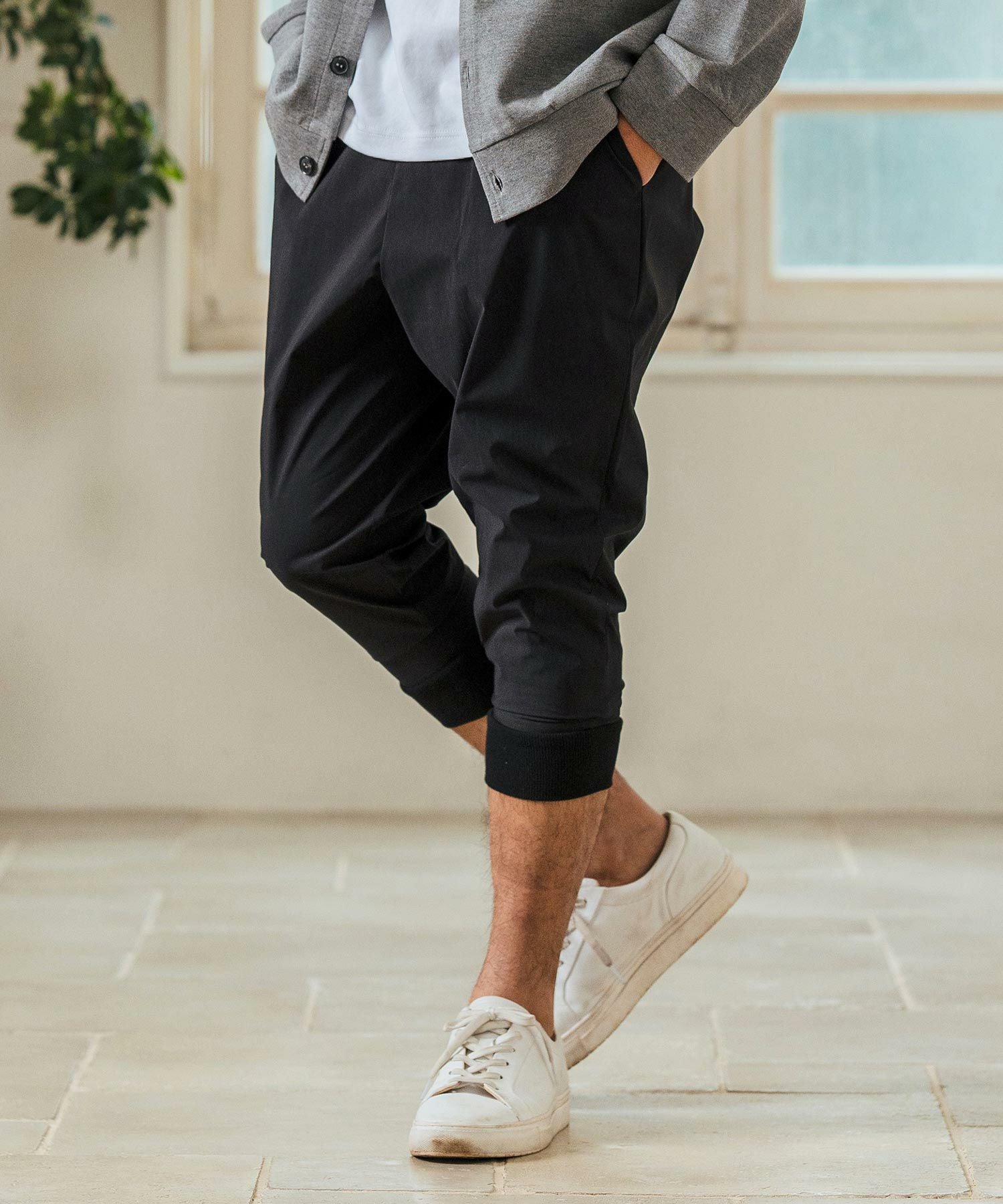 Magine(マージン)】 Stretch Nylon Fabric Cropped Pants クロップド