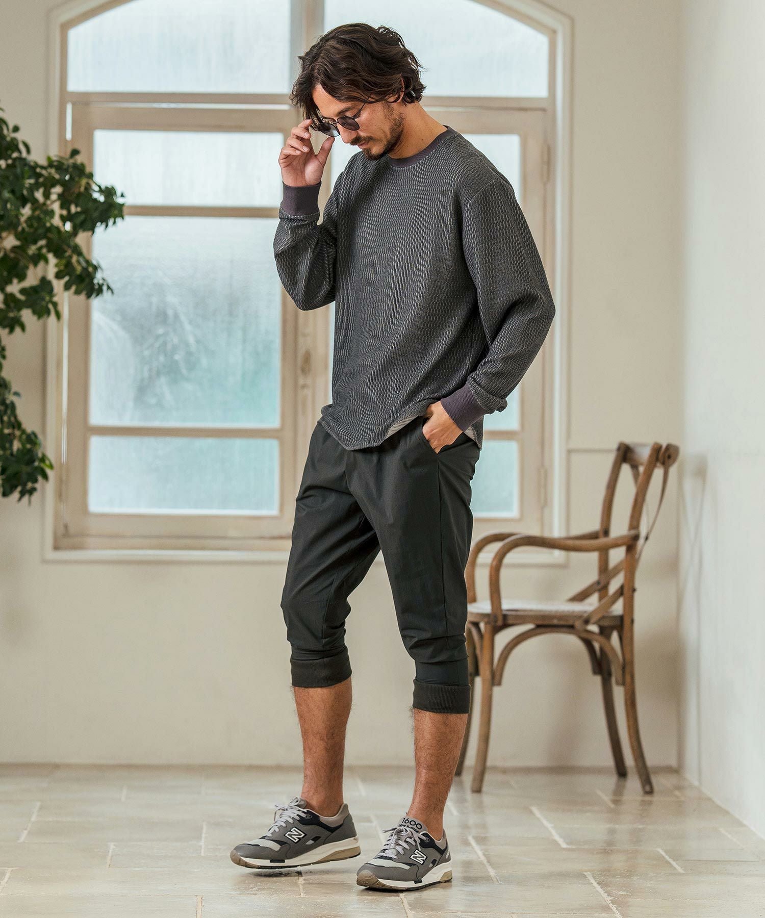 30%OFF【Magine(マージン)】 Stretch Nylon Fabric Cropped Pants