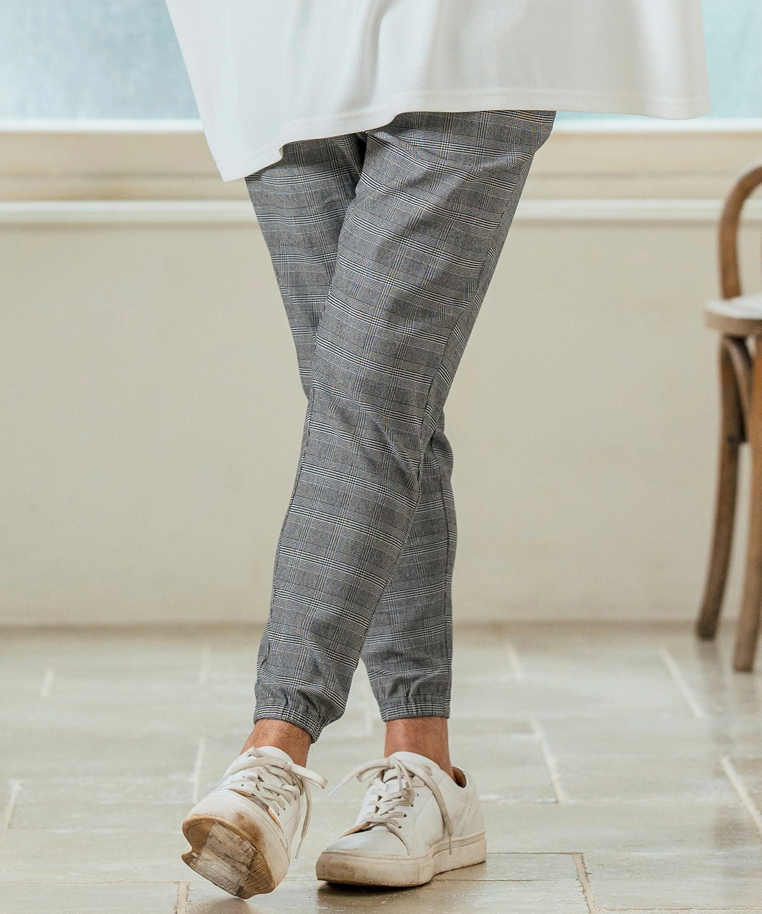 30%OFF【Magine(マージン)】Stretch Check Fabric Tapered Pants