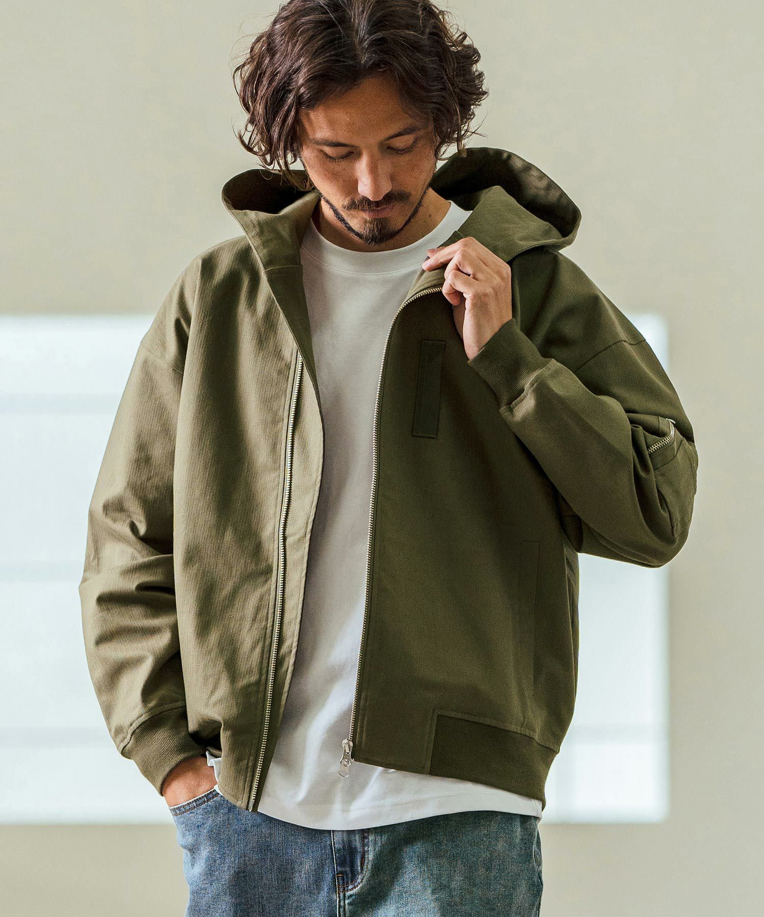 30%OFF【Magine(マージン)】Cotton Jacquard Stretch Fabric Hooded