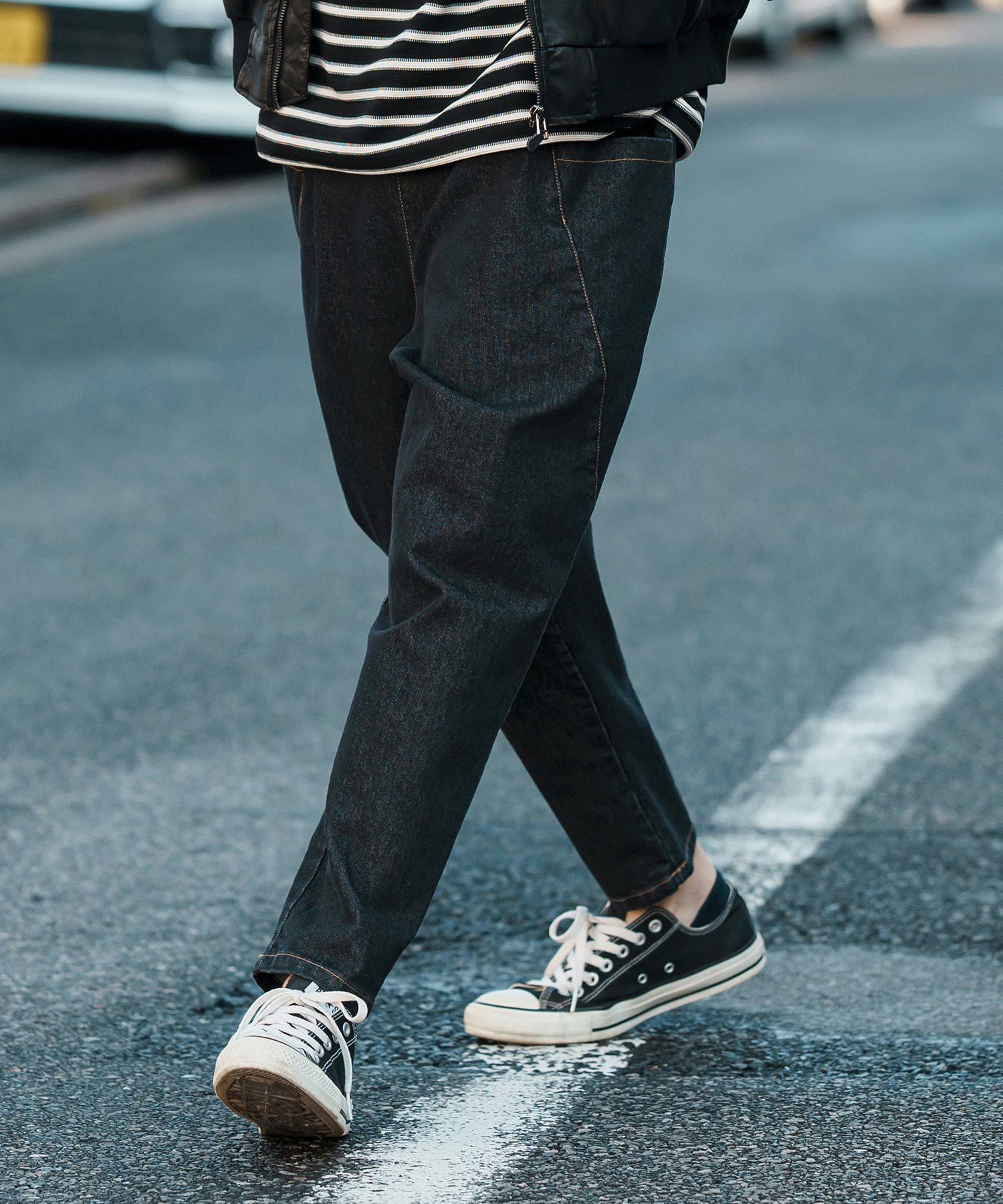 CAMBIO(カンビオ)】Silky Stripe Denim Balloon Pants バルーンパンツ