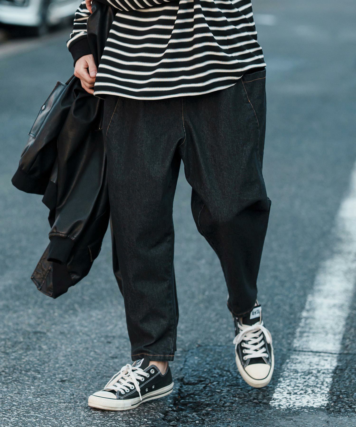 30%OFF【CAMBIO(カンビオ)】Deformed Silhouette Stretch Denim Pants