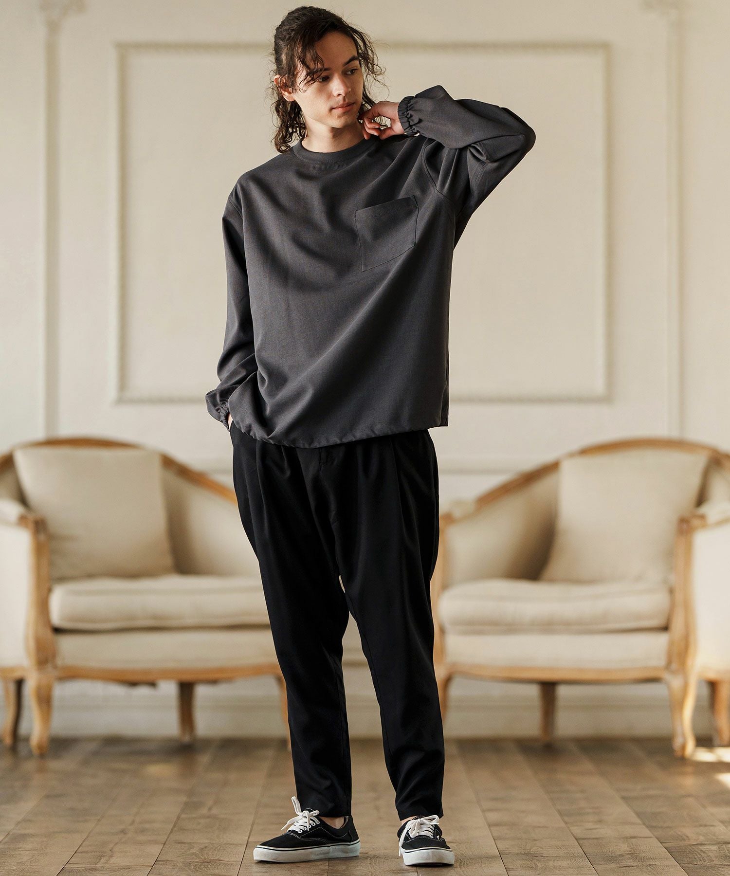 CAMBIO(カンビオ)】Two Tuck Sarrouel Slacks サルエルパンツ