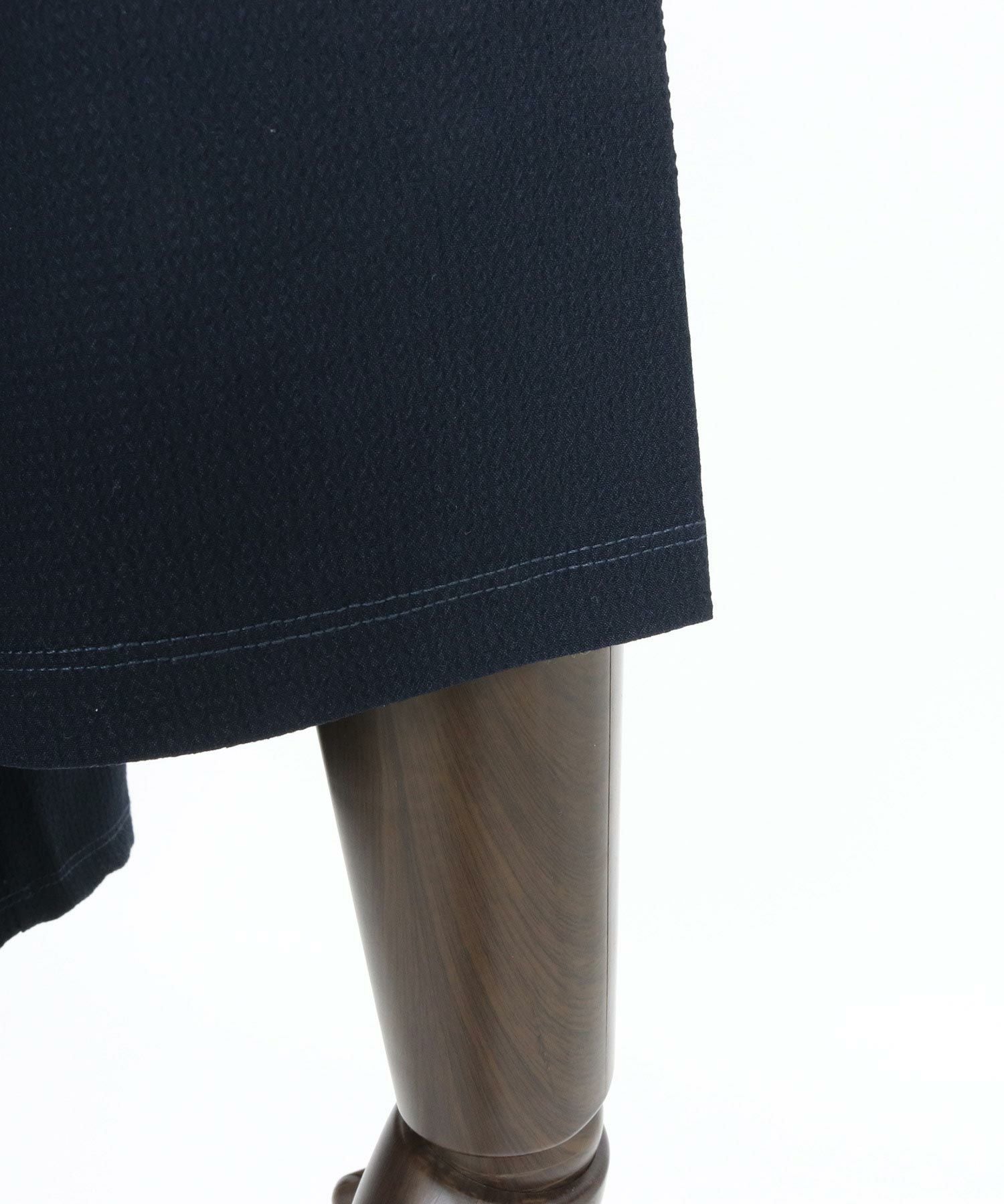 CAMBIO(カンビオ)】Stretch Seersucker Key Neck Short Sleeve