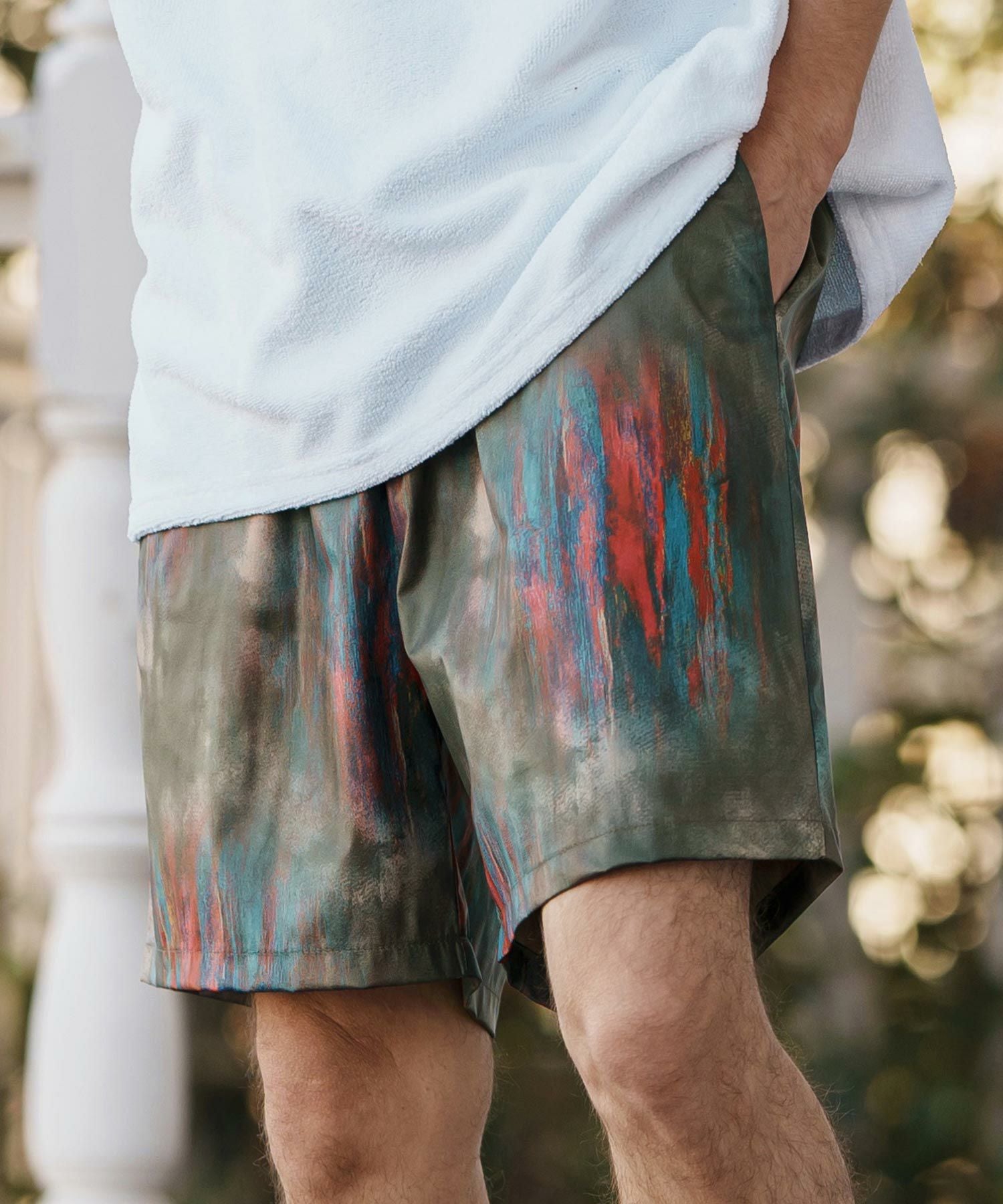 CAMBIO(カンビオ)】Coating Like Graphic short Pants ショートパンツ