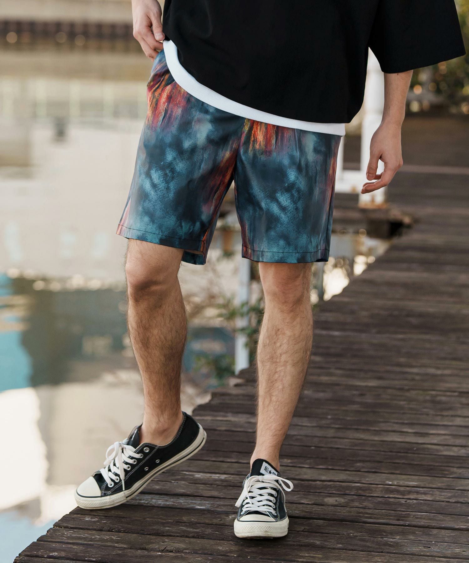 CAMBIO(カンビオ)】Coating Like Graphic short Pants ショートパンツ