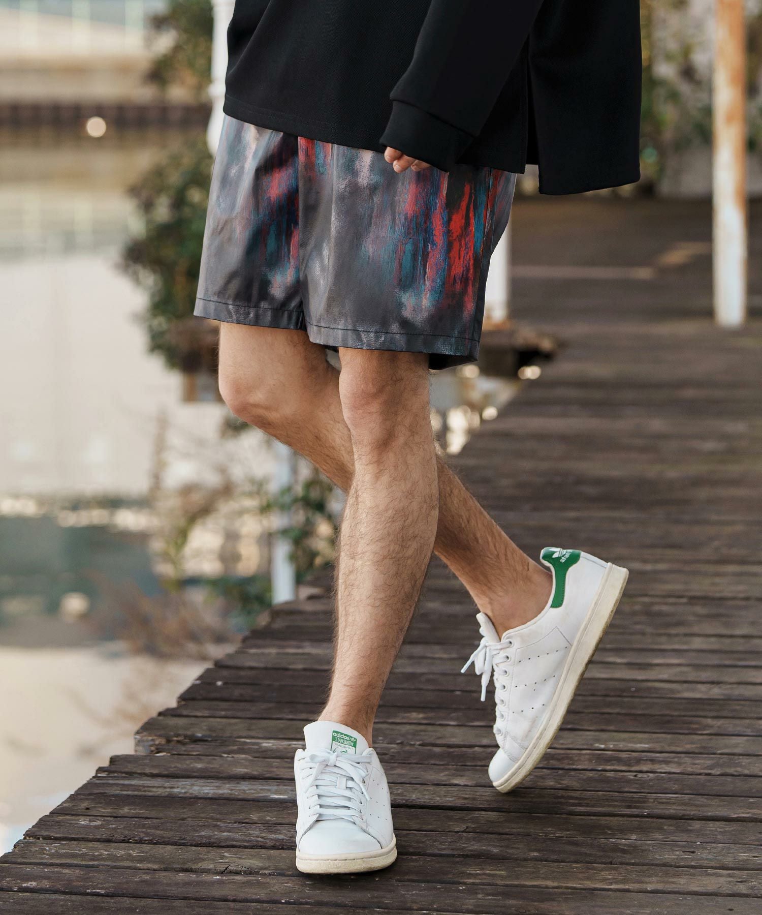 CAMBIO(カンビオ)】Coating Like Graphic short Pants ショートパンツ